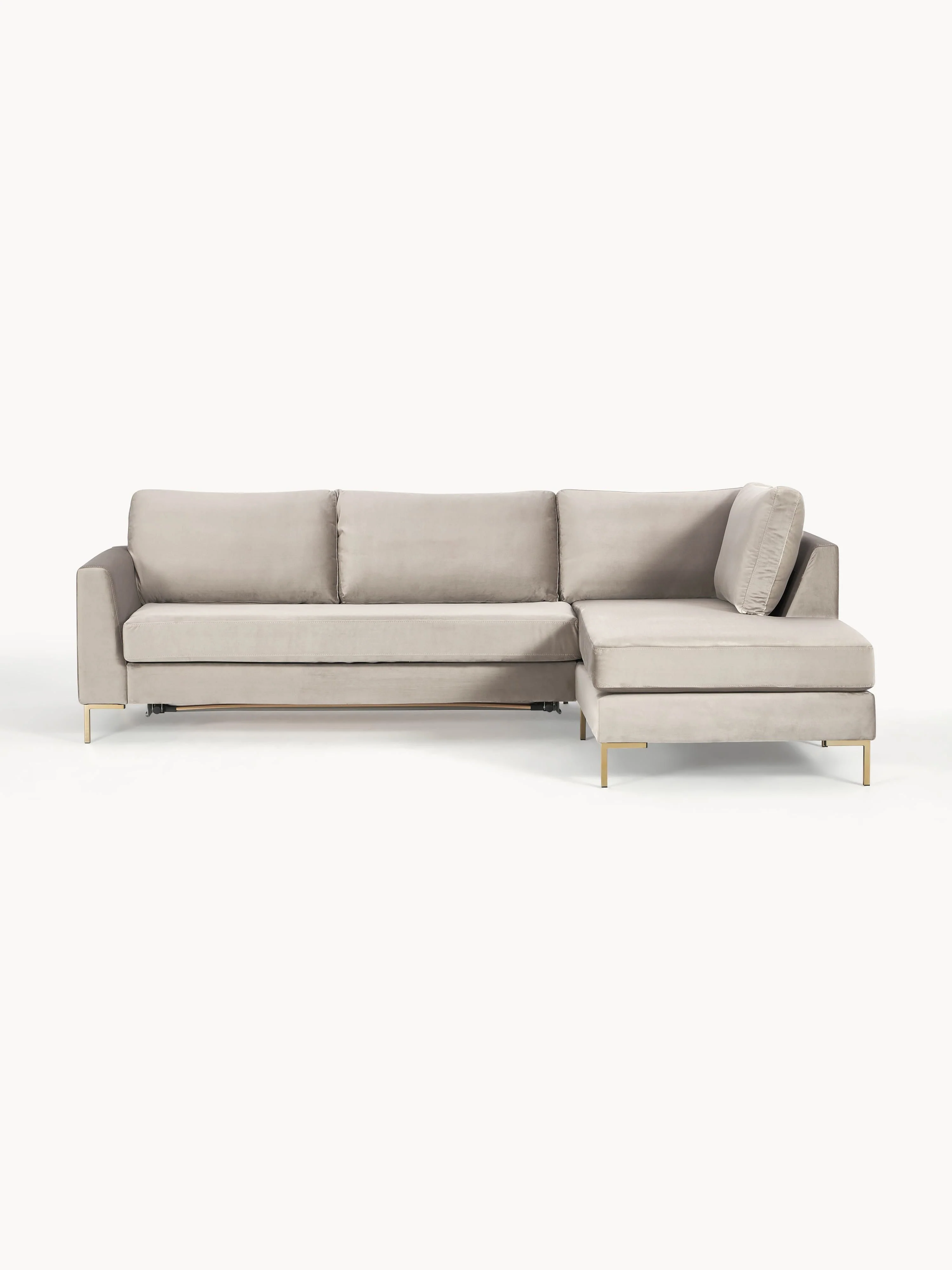 Samt-Schlafsofa Luna mit Matratze, 3-Sitzer