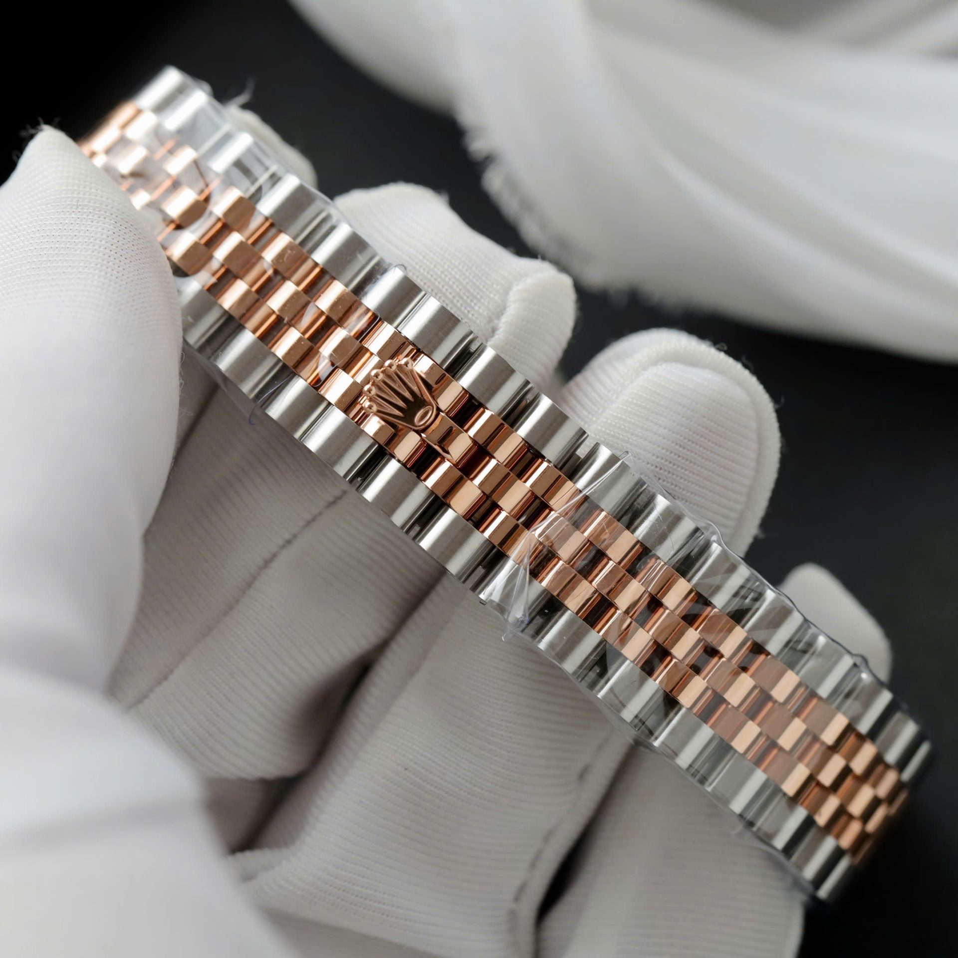 Rolex Datejust SS/RG Plated Chocolate Roman Dial CZ Diamonds 31mm Jub Replica