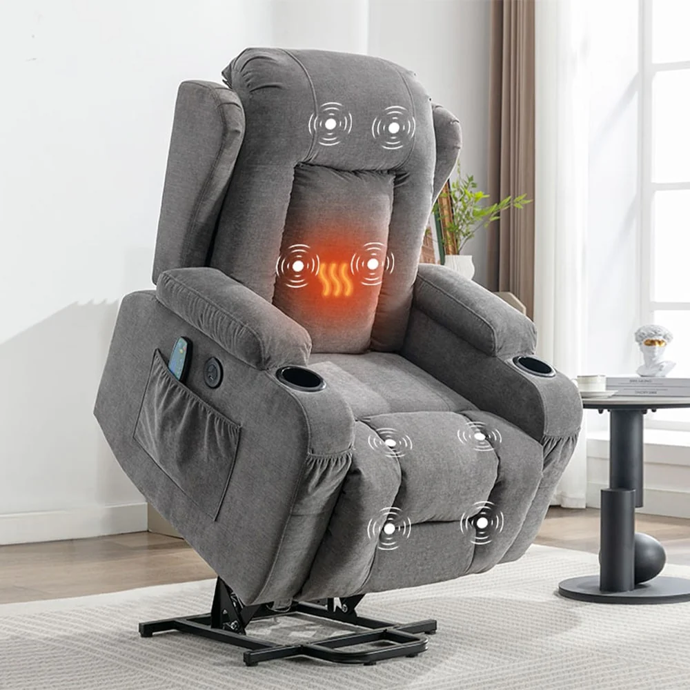 Modern Power Lift Recliner Chair w/Massage & Heat, Infinite Position