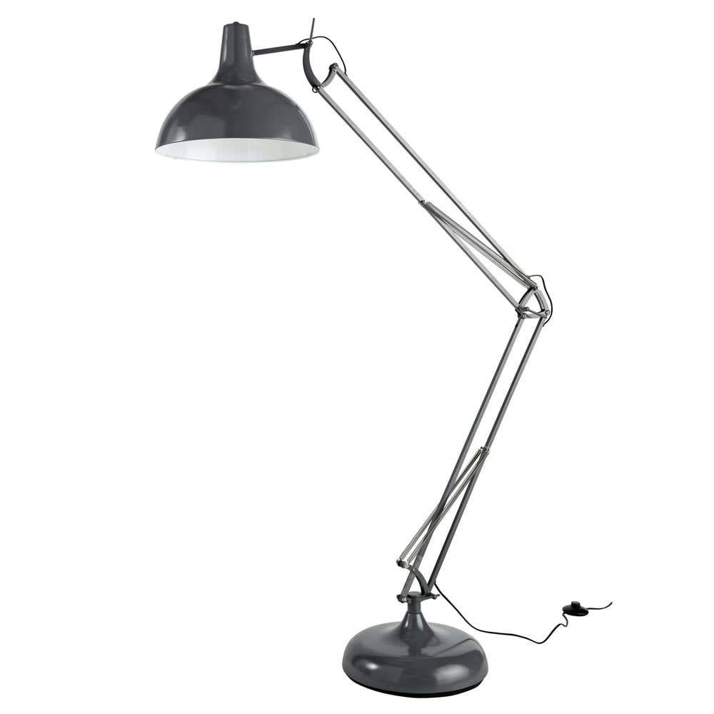 Disco - Lampadaire orientable en métal gris