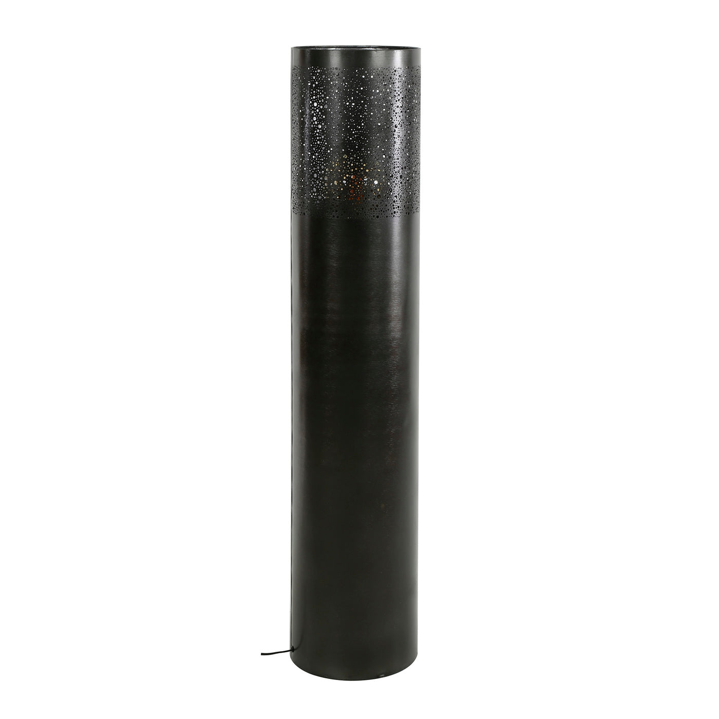 Giga Meubel Vloerlamp Cilinder - Zwart Nikkel - 120x25x25cm