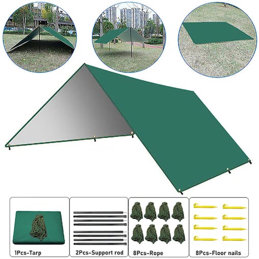 NNEOBA Waterproof Camping Tarp Sunshade UV Protection Tent (Green)