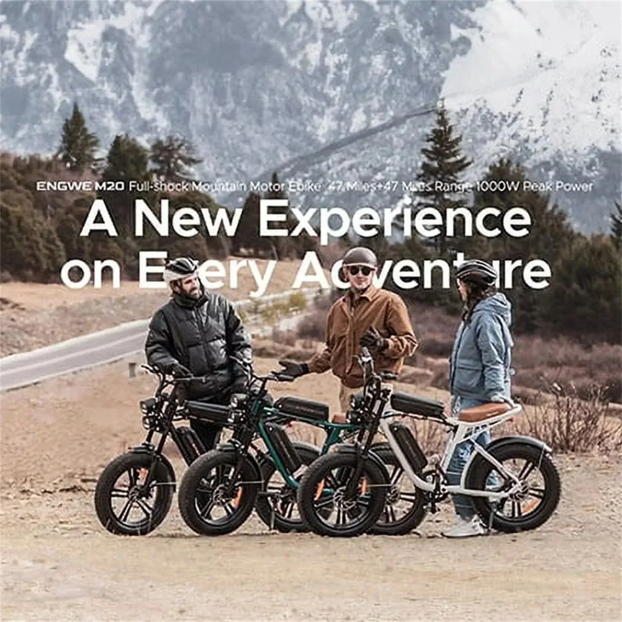 1000W Electric Bike for Adults, Retro-Style, 28mph, 94 Miles Range, 20 Fat Tires, Full Suspension, UL Certified