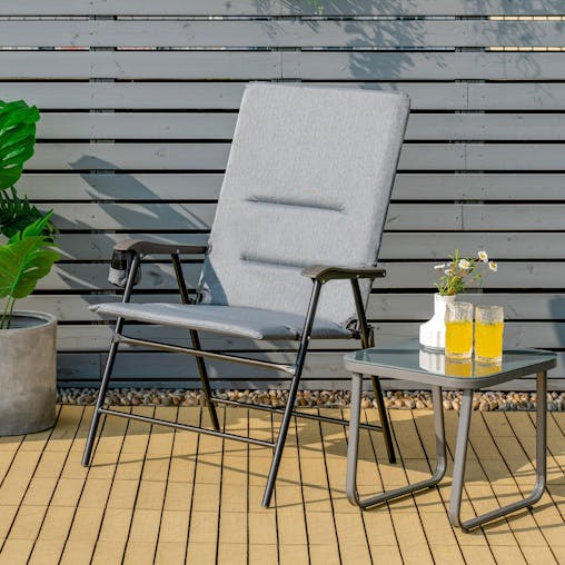 NNECW Portable Padded Folding Chair for Camping & Dining & Beach