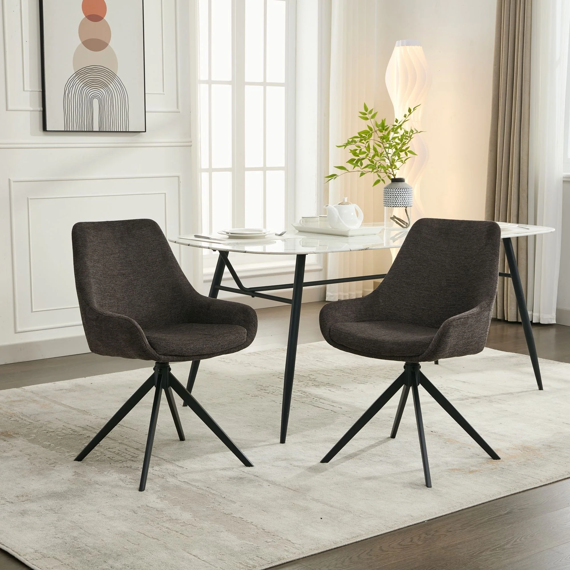 Swivel Dining Chairs set of 2/4,Mid Century Modern Dining Room Chairs