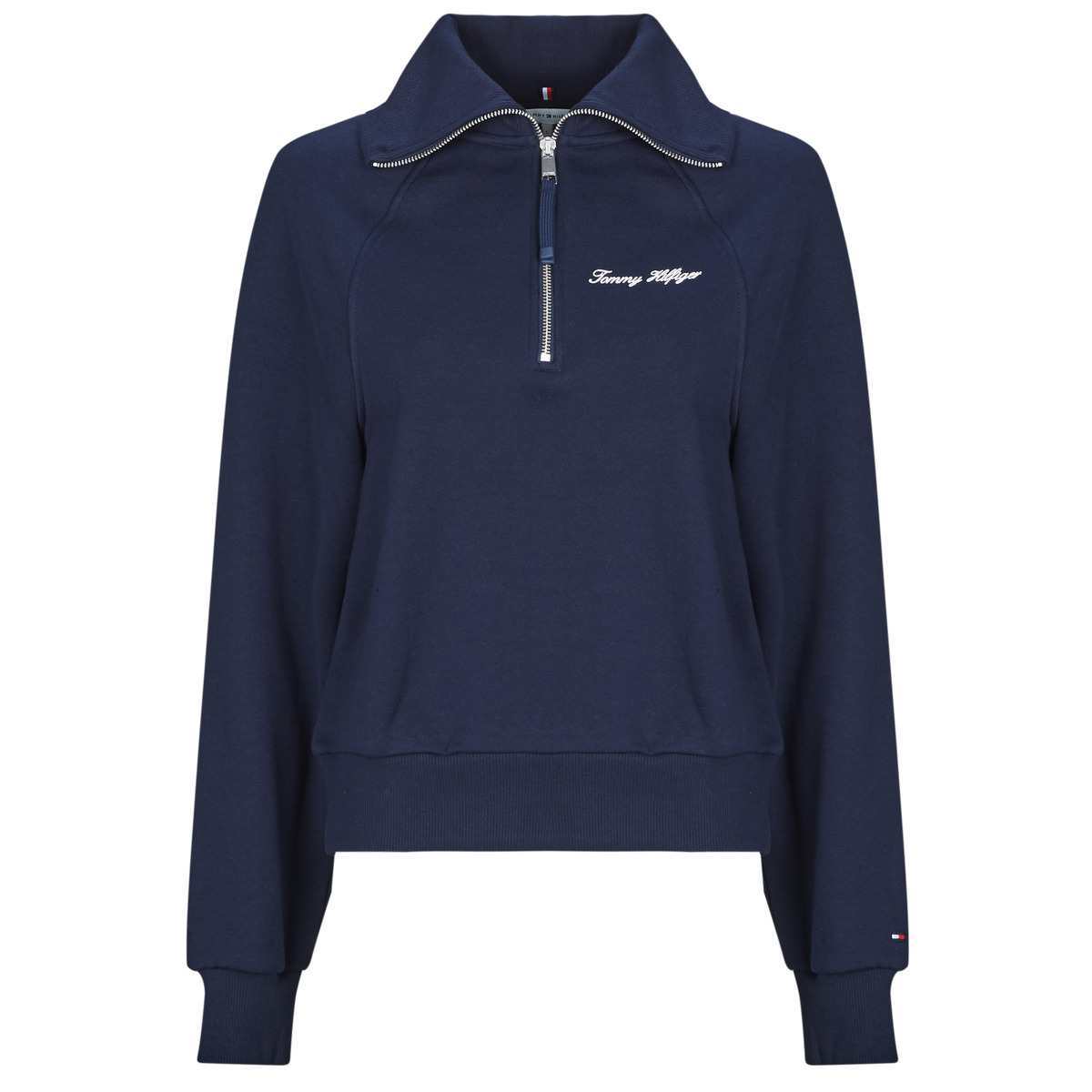 Tommy Hilfiger - CLASSIC SCRIPT FLEECE HALF-ZIP - Marine