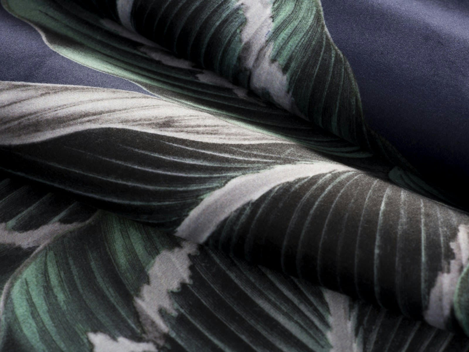 ALEXIS - Canapé D'Angle Gauche 5 places en Velours Motif de la jungle