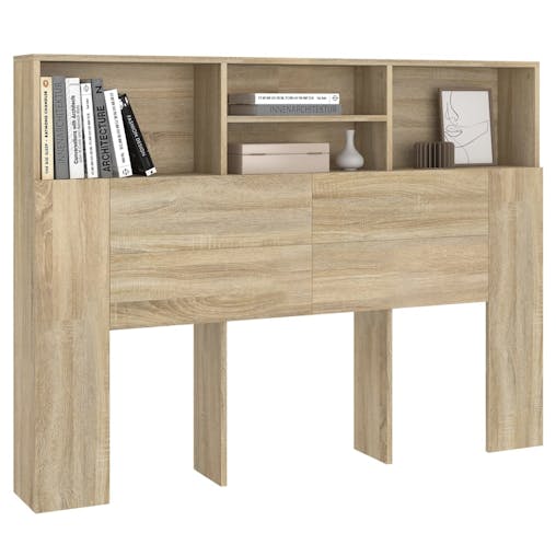 NNEVL Headboard Cabinet Sonoma Oak 140x19x103.5 cm