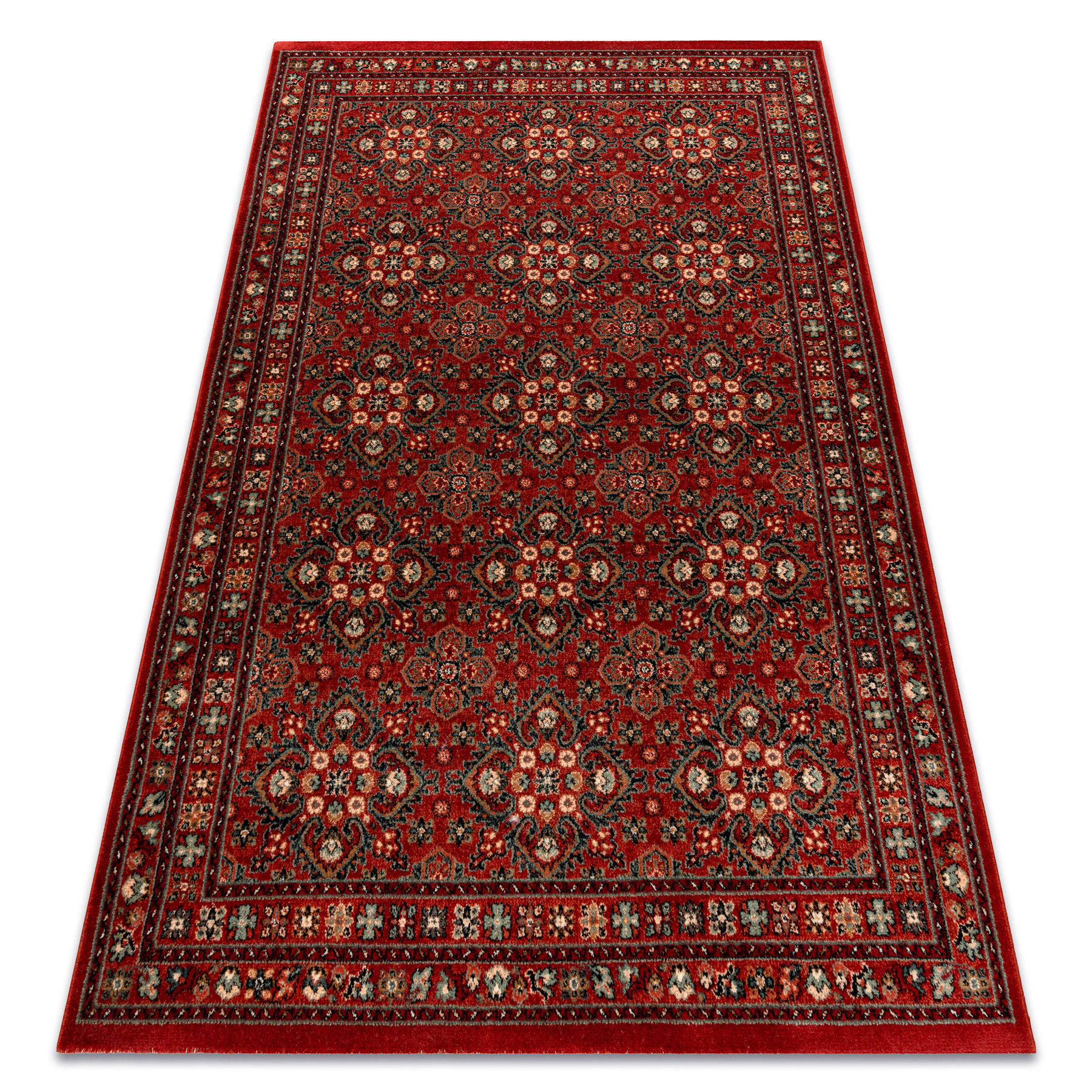 Dywan wełniany KASHQAI 4372 300 Kwiaty, ramka bordo 120x170 cm