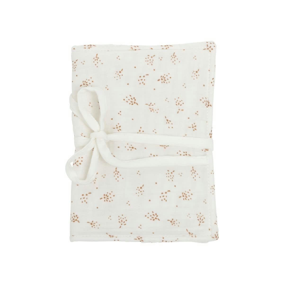 GREEN & KIDS - Protège carnet en gaze de coton biologique à motifs crème