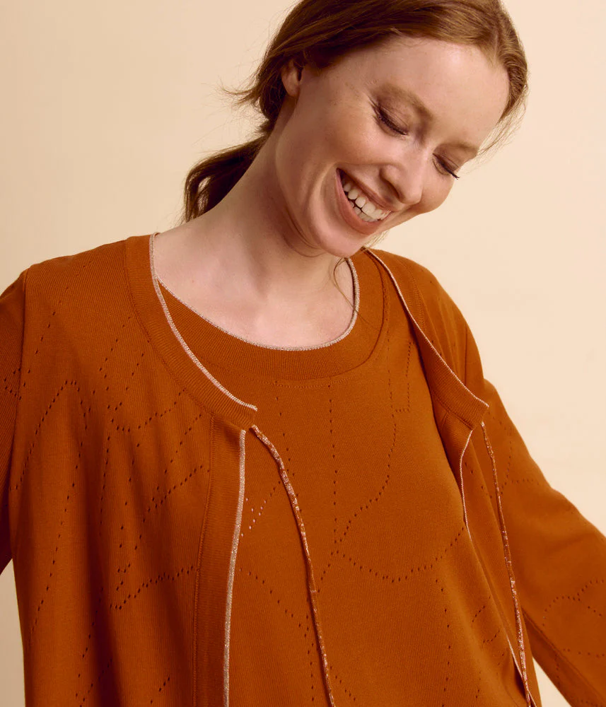 Gilet maille ajourée GALIA/85150/831