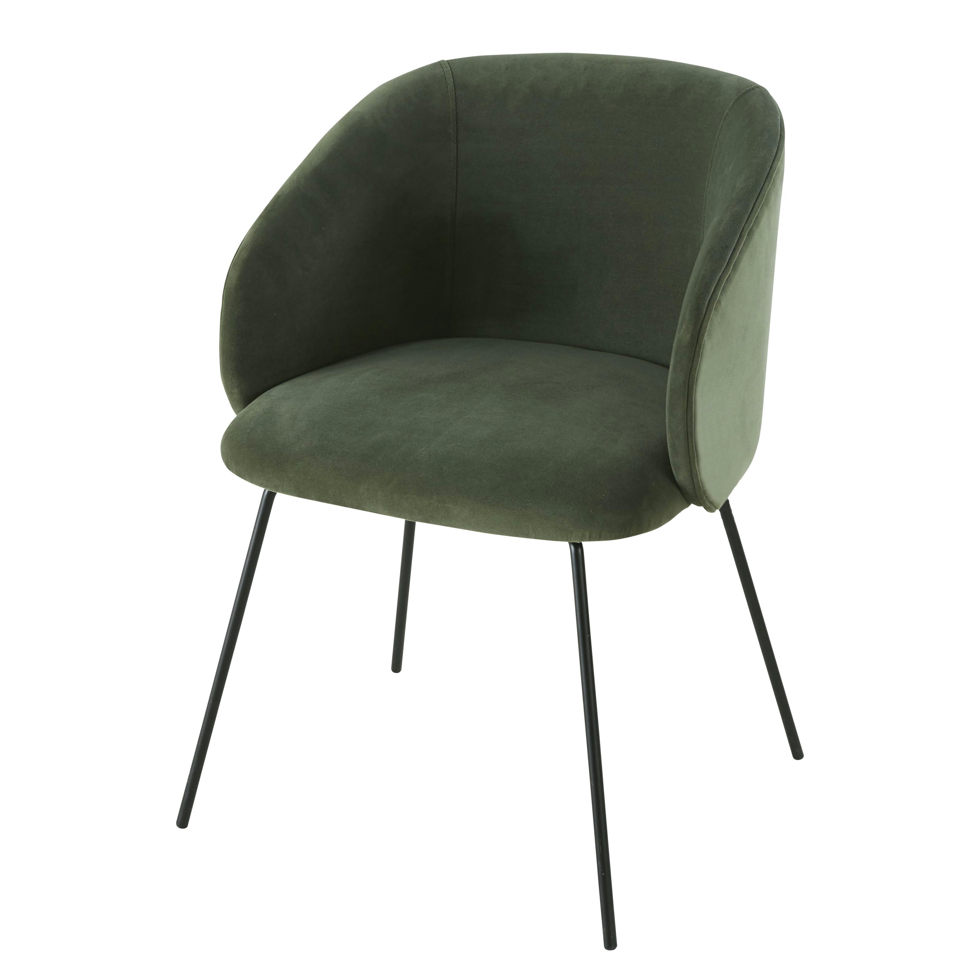 Wanda Business - Fauteuil professionnel en velours vert kaki