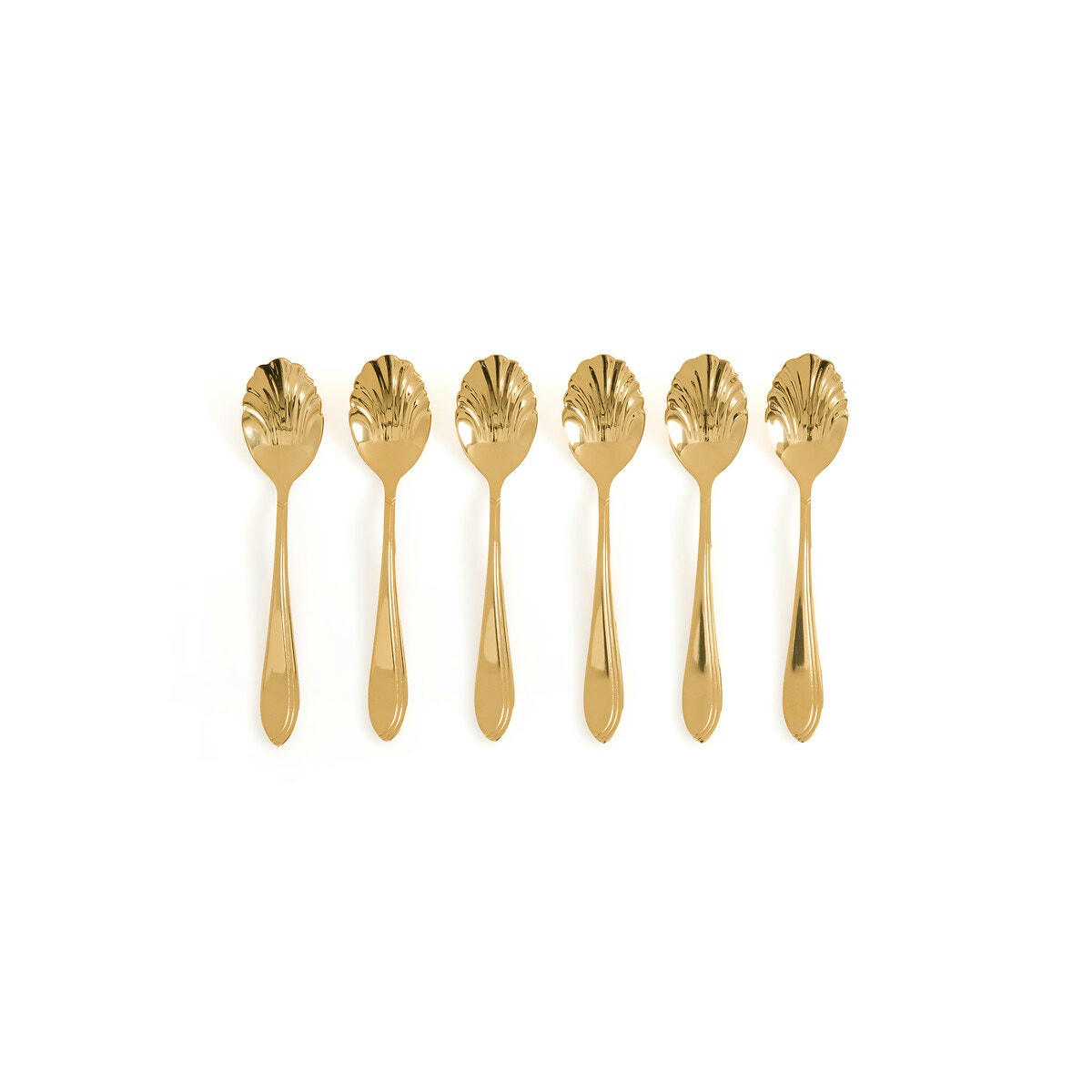 Lot de 6 cuillères coquillages, inox, Ilage