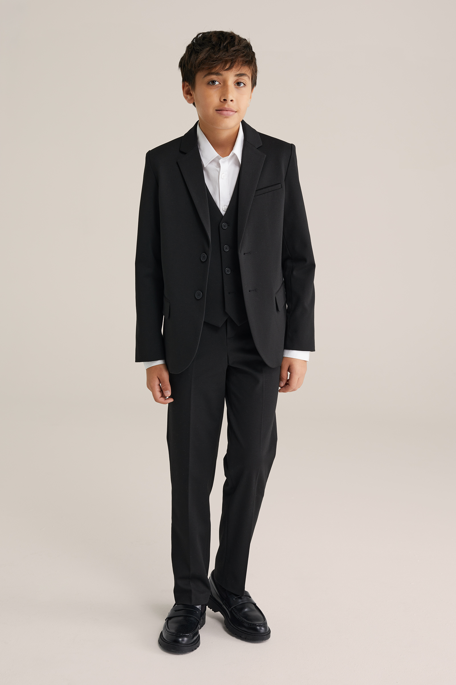 Jongens regular fit blazer met stretch