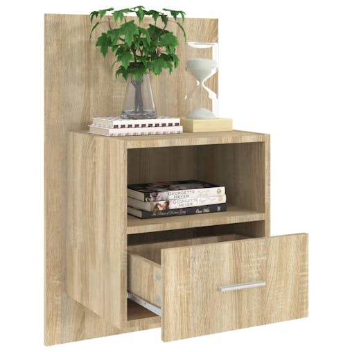 NNEVL Wall-mounted Bedside Cabinets 2 pcs Sonoma Oak