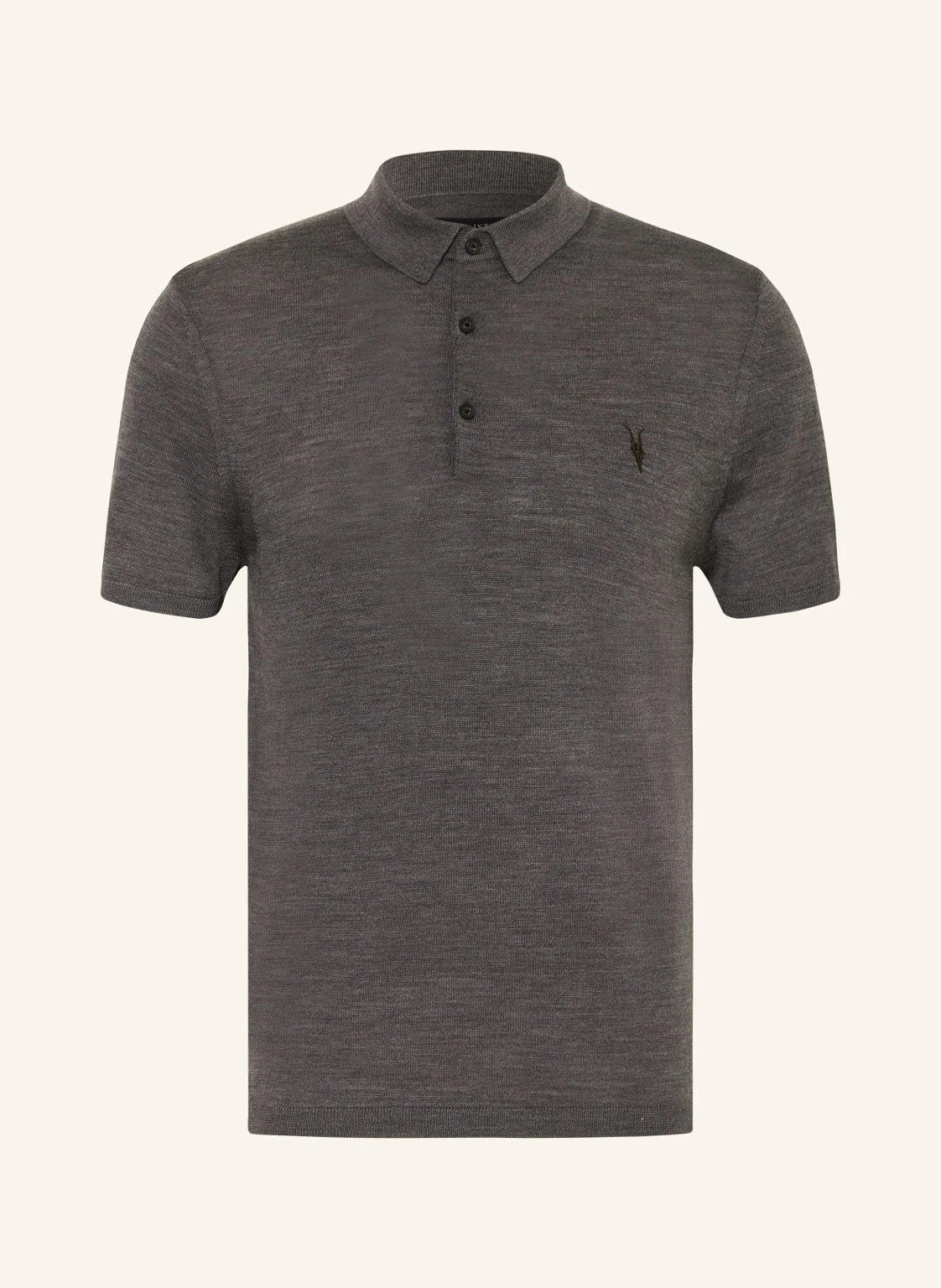 ALLSAINTS Strick-Poloshirt MODE MERINO aus Merinowolle
