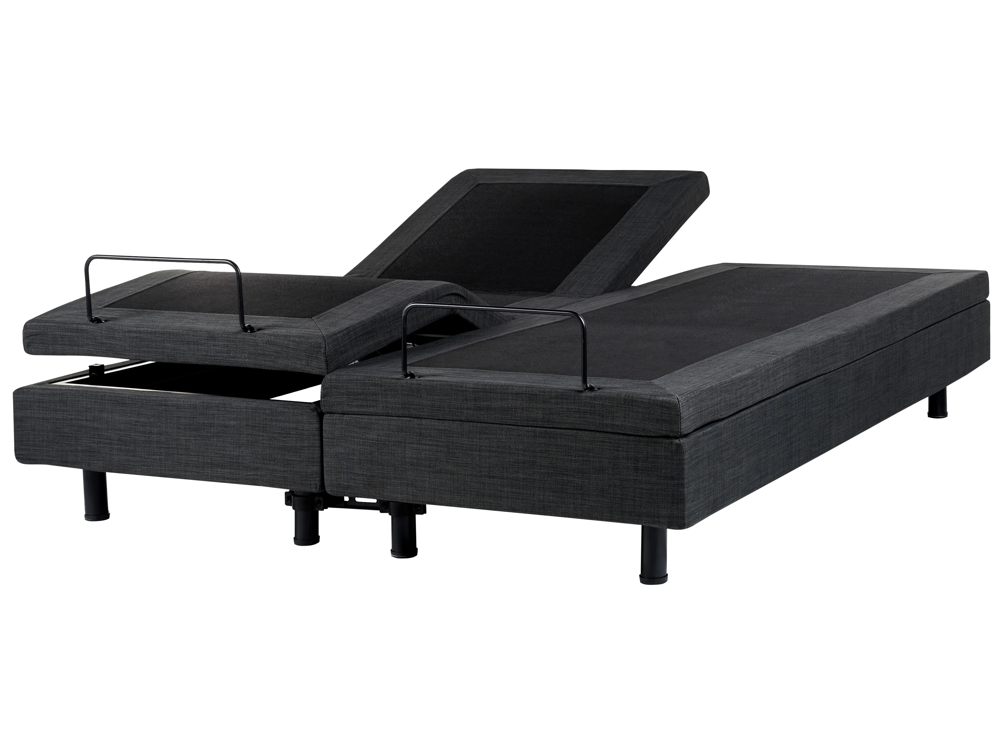 Adjustable Bed without Headboard Fabric DUKE 160 x 200 cm (EU King Size) Dark Grey