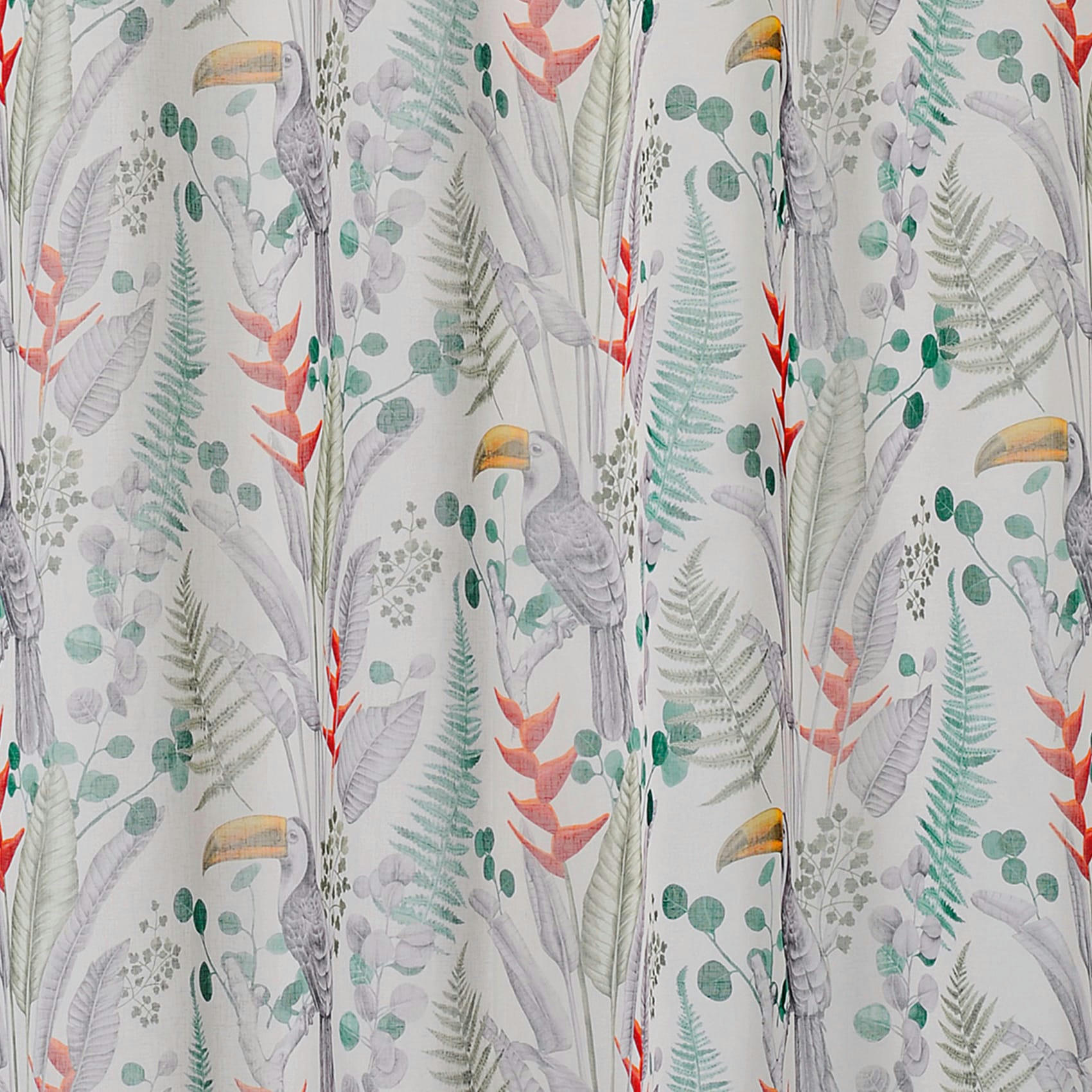 - Voilage esprit paradisiaque polyester blanc 150x265 cm