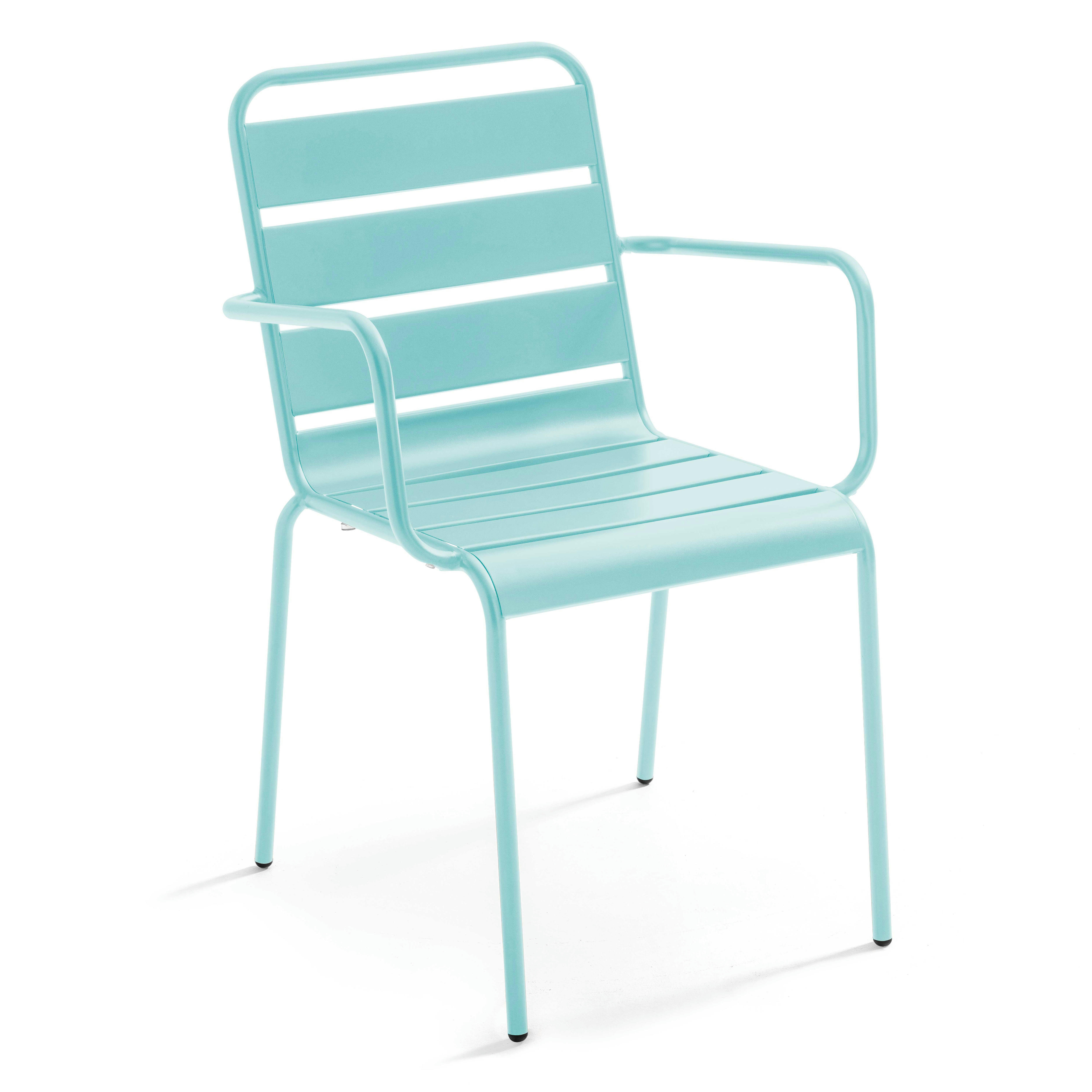 PALAVAS - Fauteuil en métal turquoise