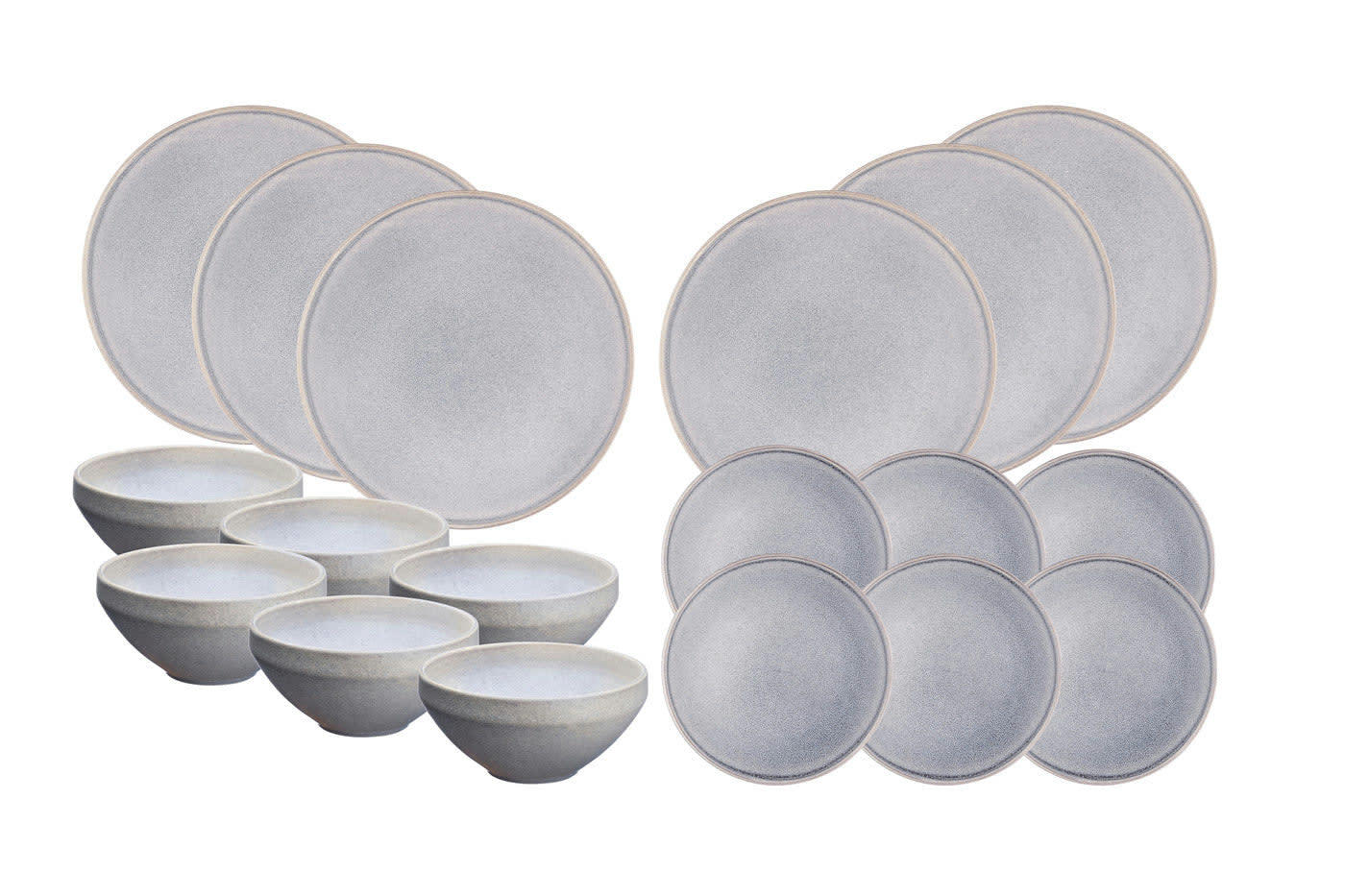 REACTIV - Set vaisselle 18 pièces en grès gris