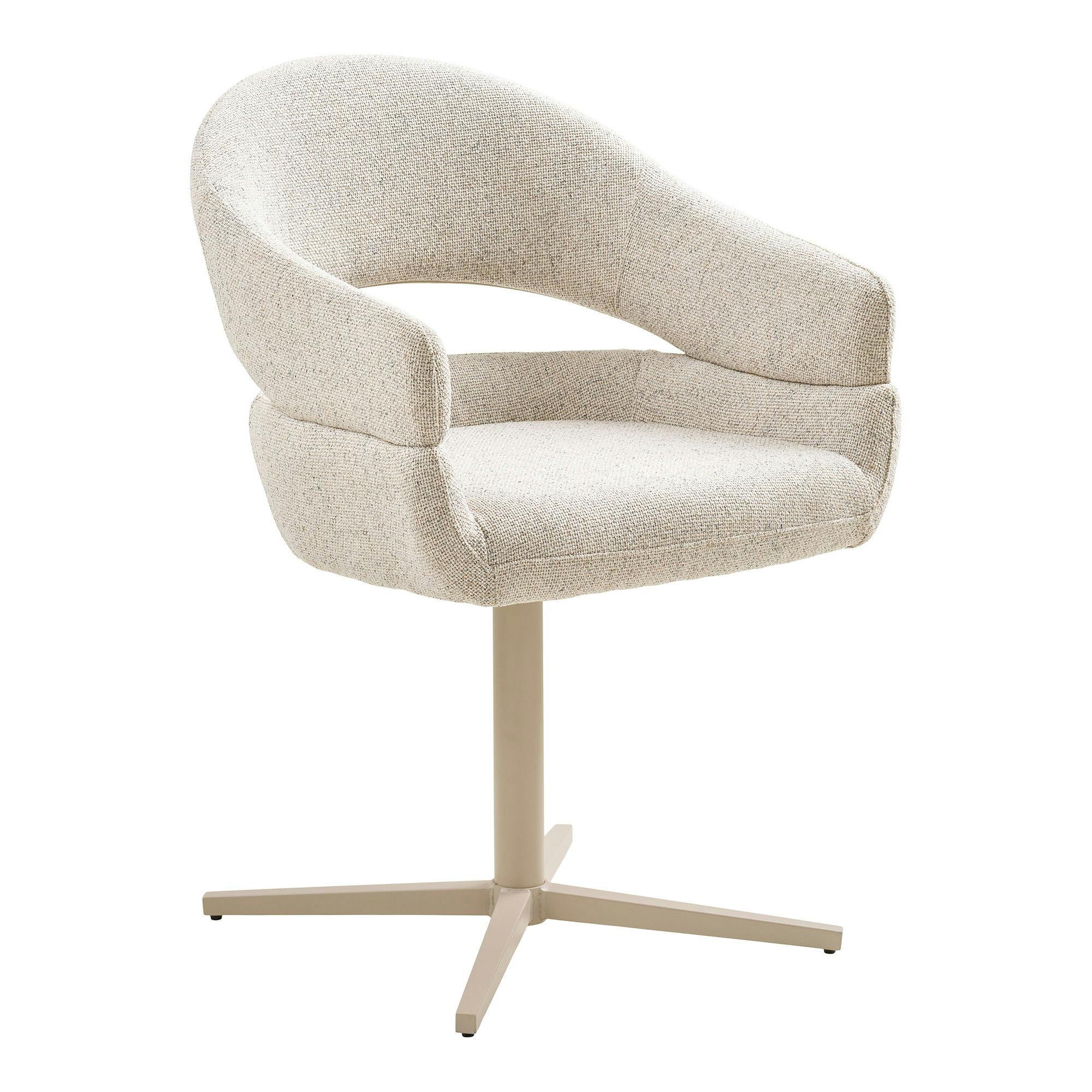 Chaise pivotante beige chiné design avec pied gris (lot de 2) MONTREUX