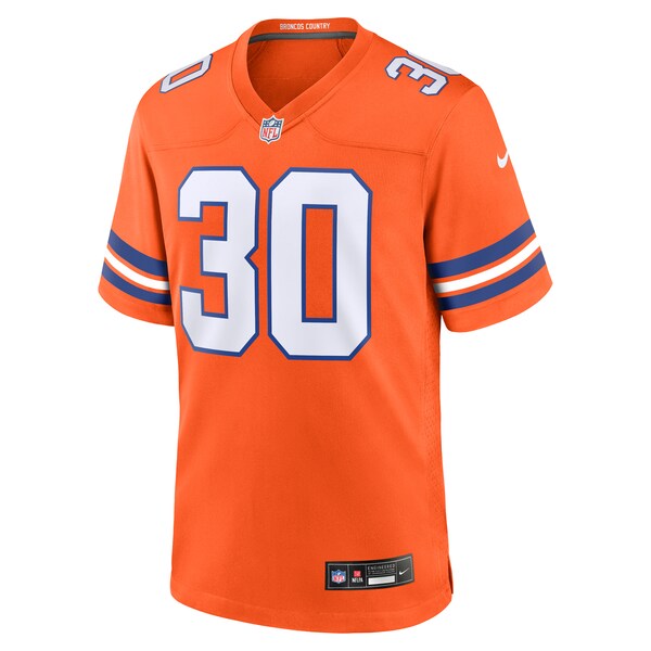 Terrell Davis Denver Broncos Nike Mile High Collection 1977 Throwback Retired Player Game Jersey - Orange