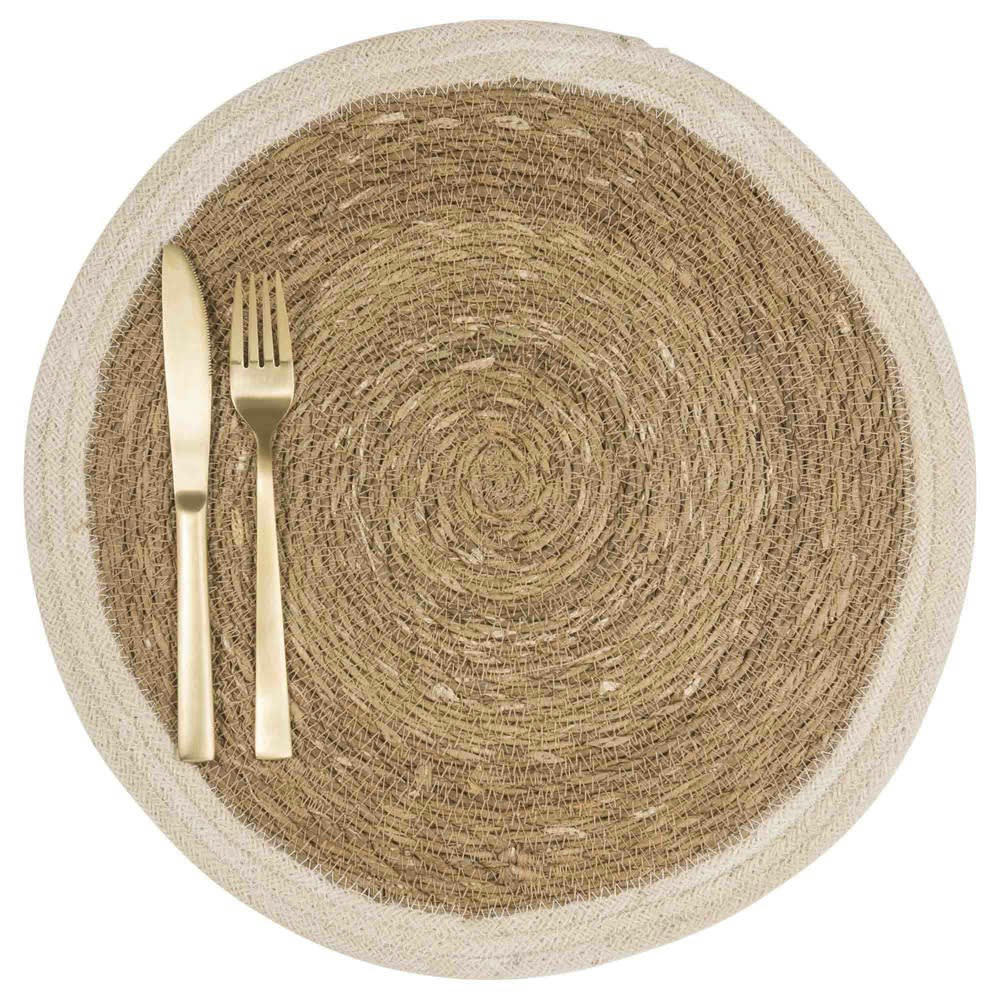 - Set de table rond en jute blanc