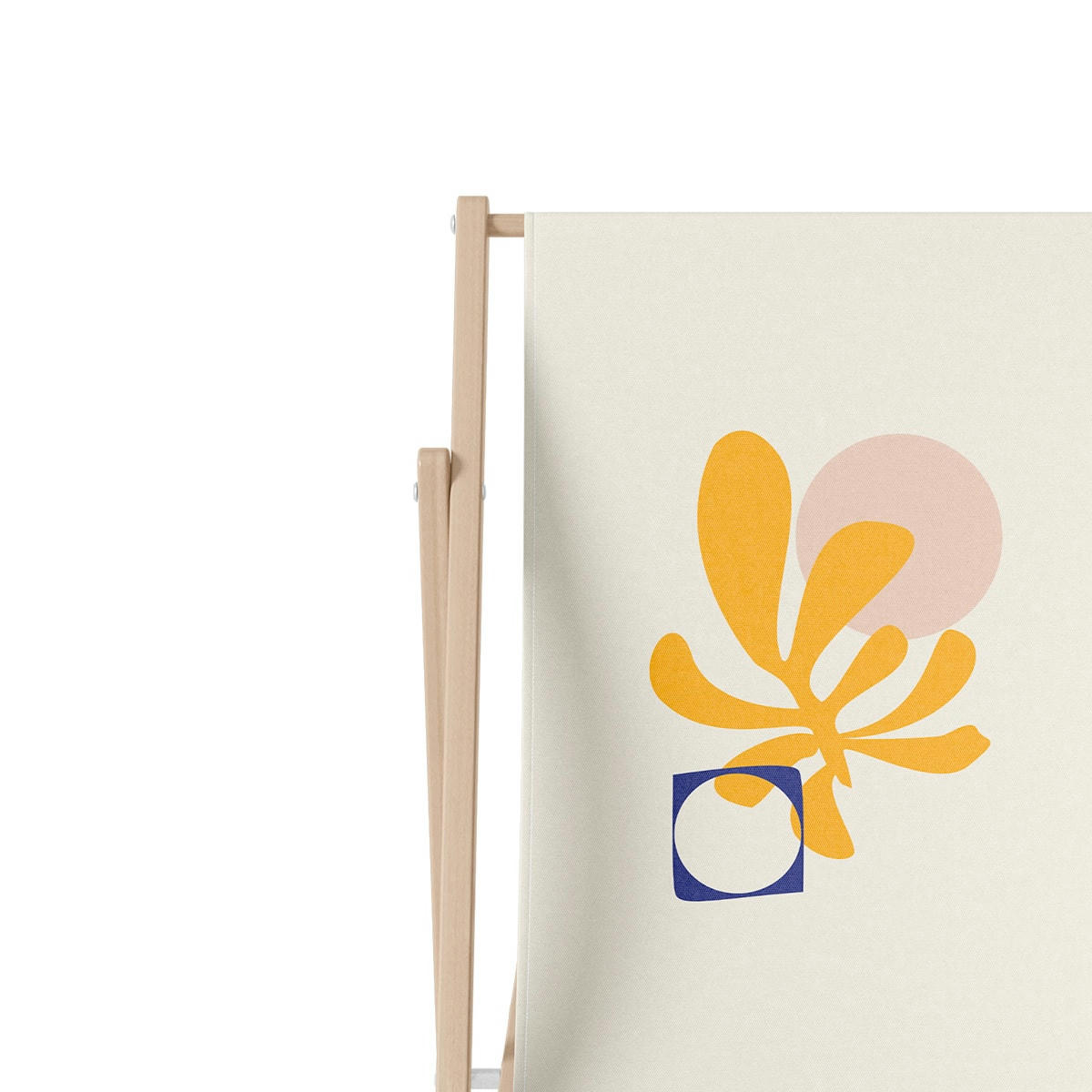 - Transat pliant graphique bois de hêtre jaune