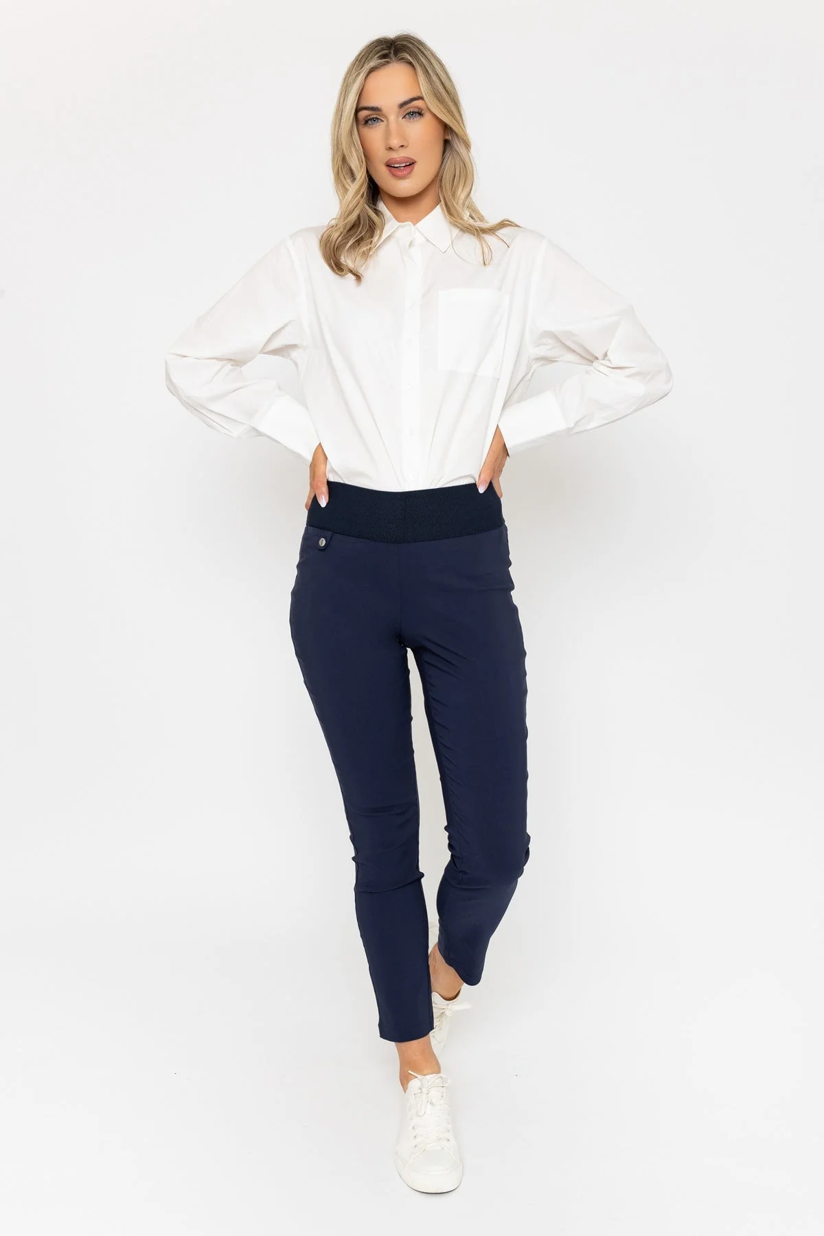 Straight Leg Bengaline Pant in Navy