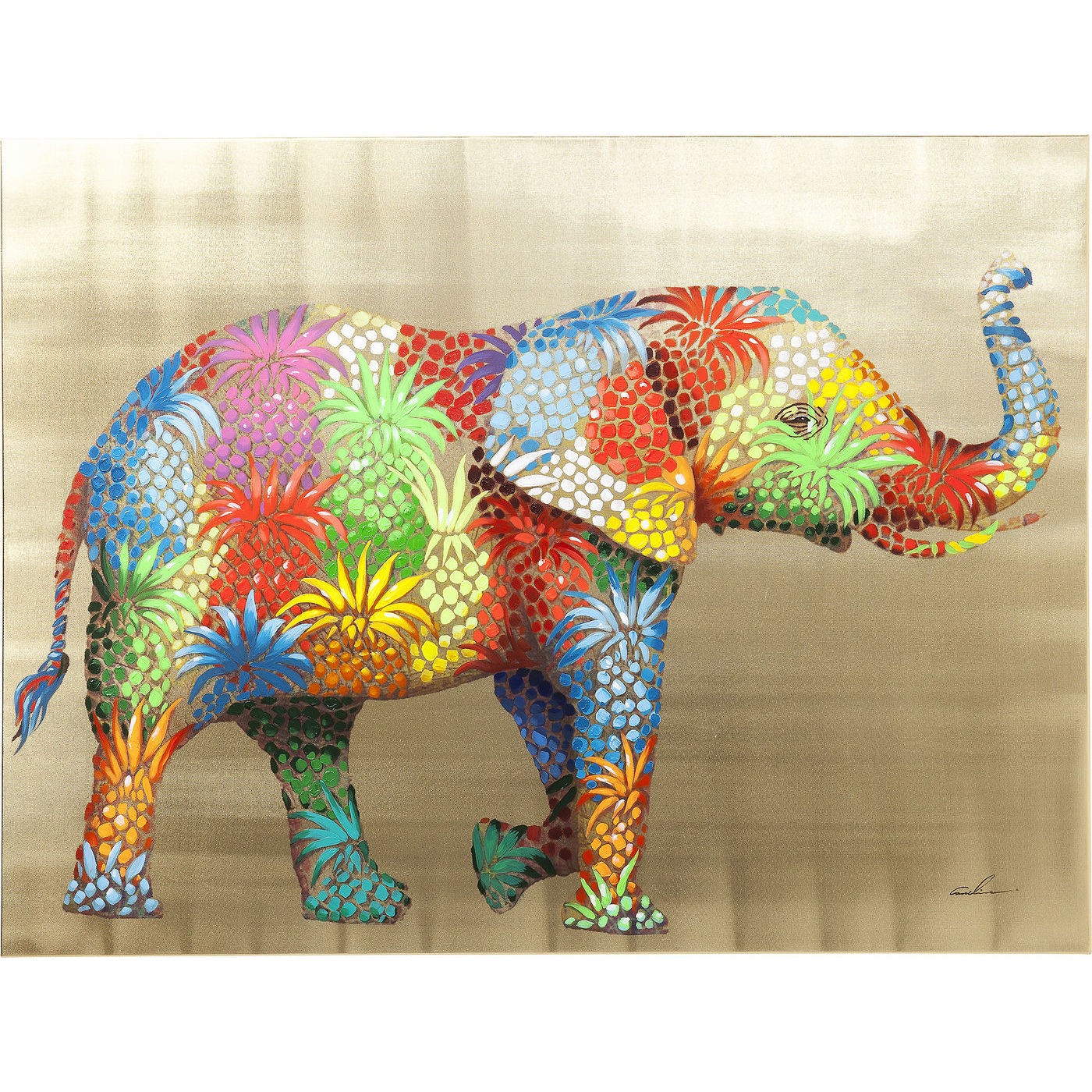 Kare Design Schilderij olifant ananas 120x90cm
