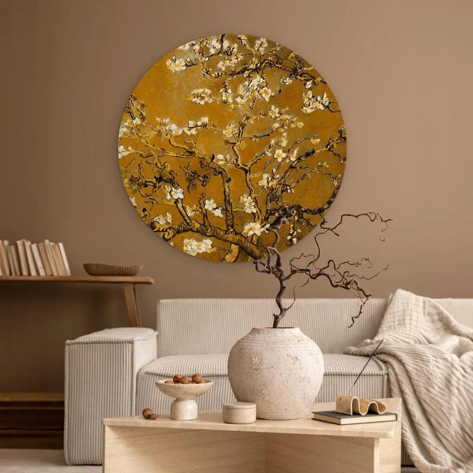 MuchoWow Wand decoratie 90x90cm Amandelbloesem Kunst Van