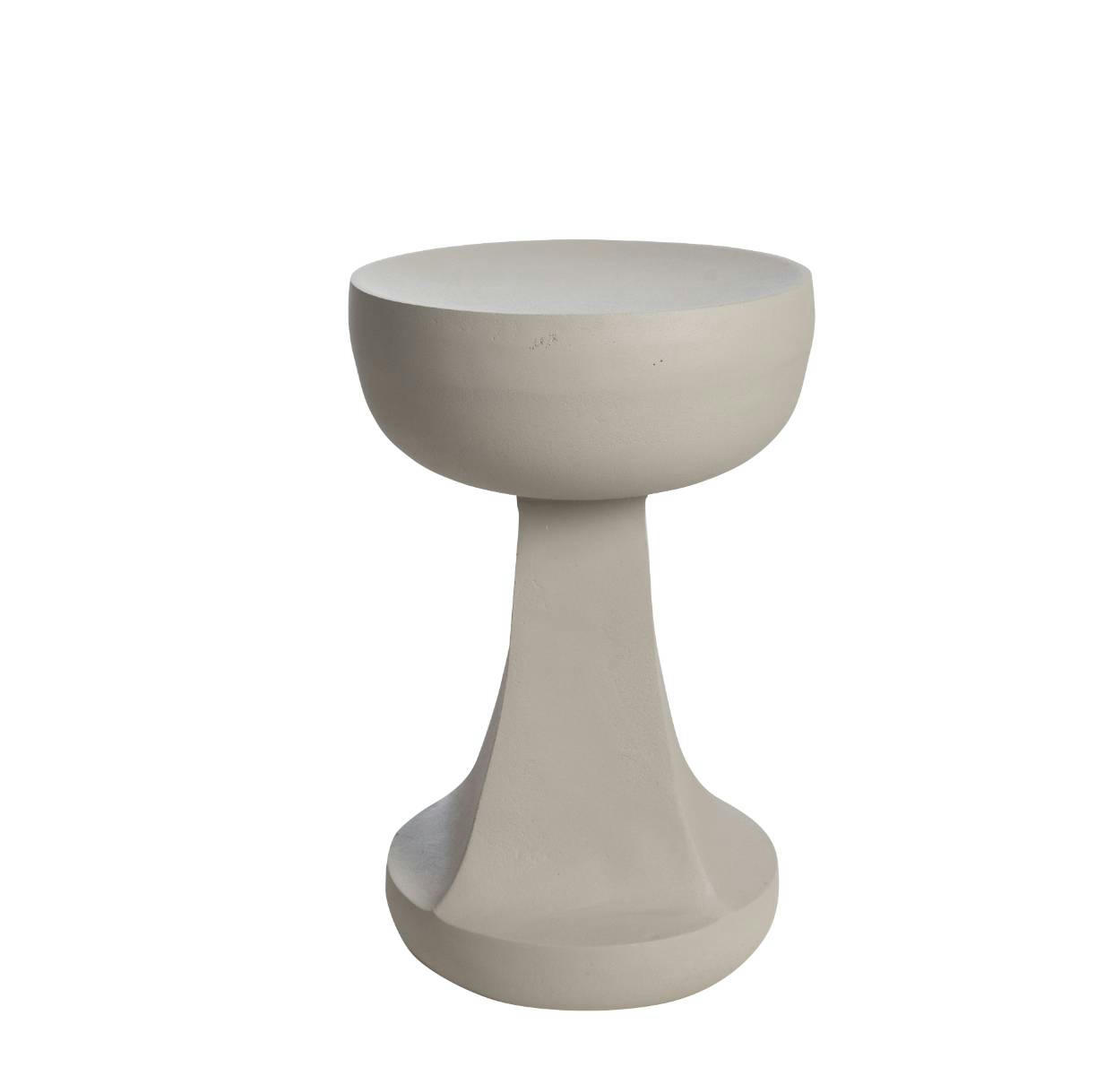 MARGUERITE - Bout de canapé & Sellette en aluminium beige 30 cm