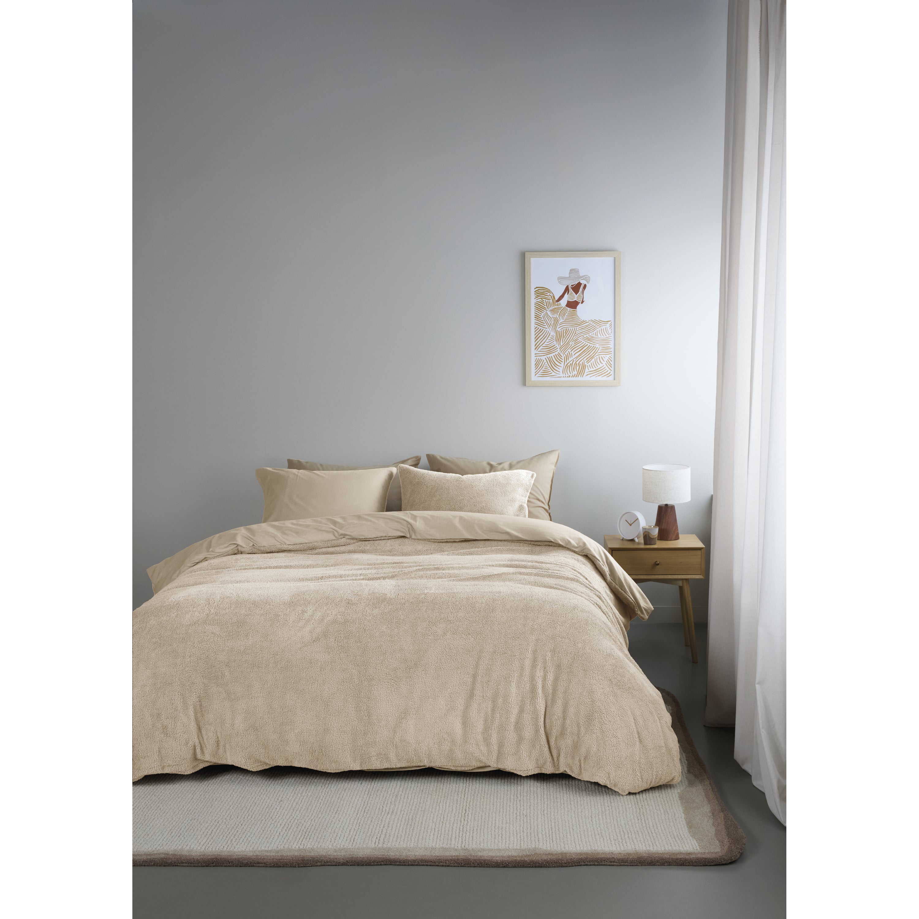 Ambiante Plush Dekbedovertrek 200 x 200/220 cm - Zand