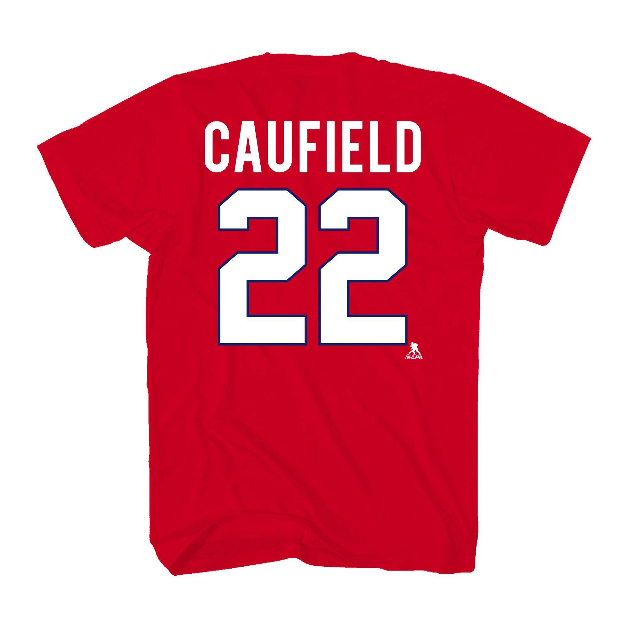 NHL Montreal Canadiens Name and Number Cole Caufield T-Shirt, Adult