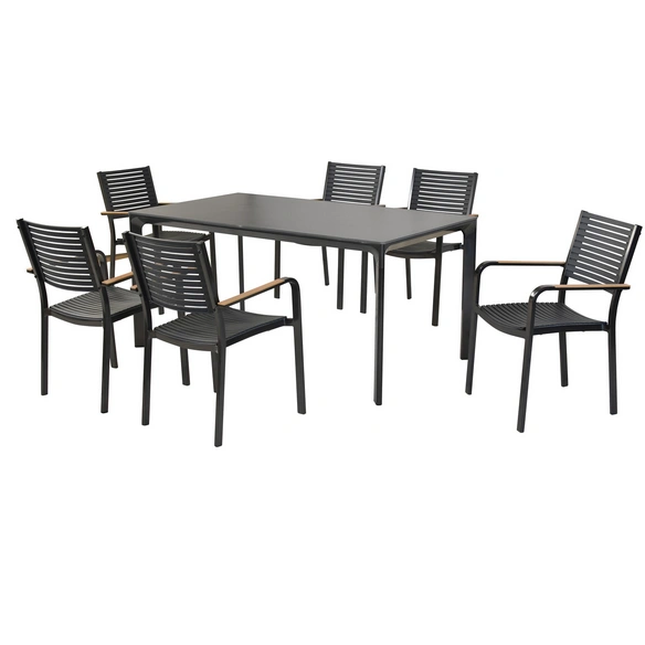 Gartenmöbel-Diningset »Paliano«, 7 tlg., 6 Sitzplätze, Stahl