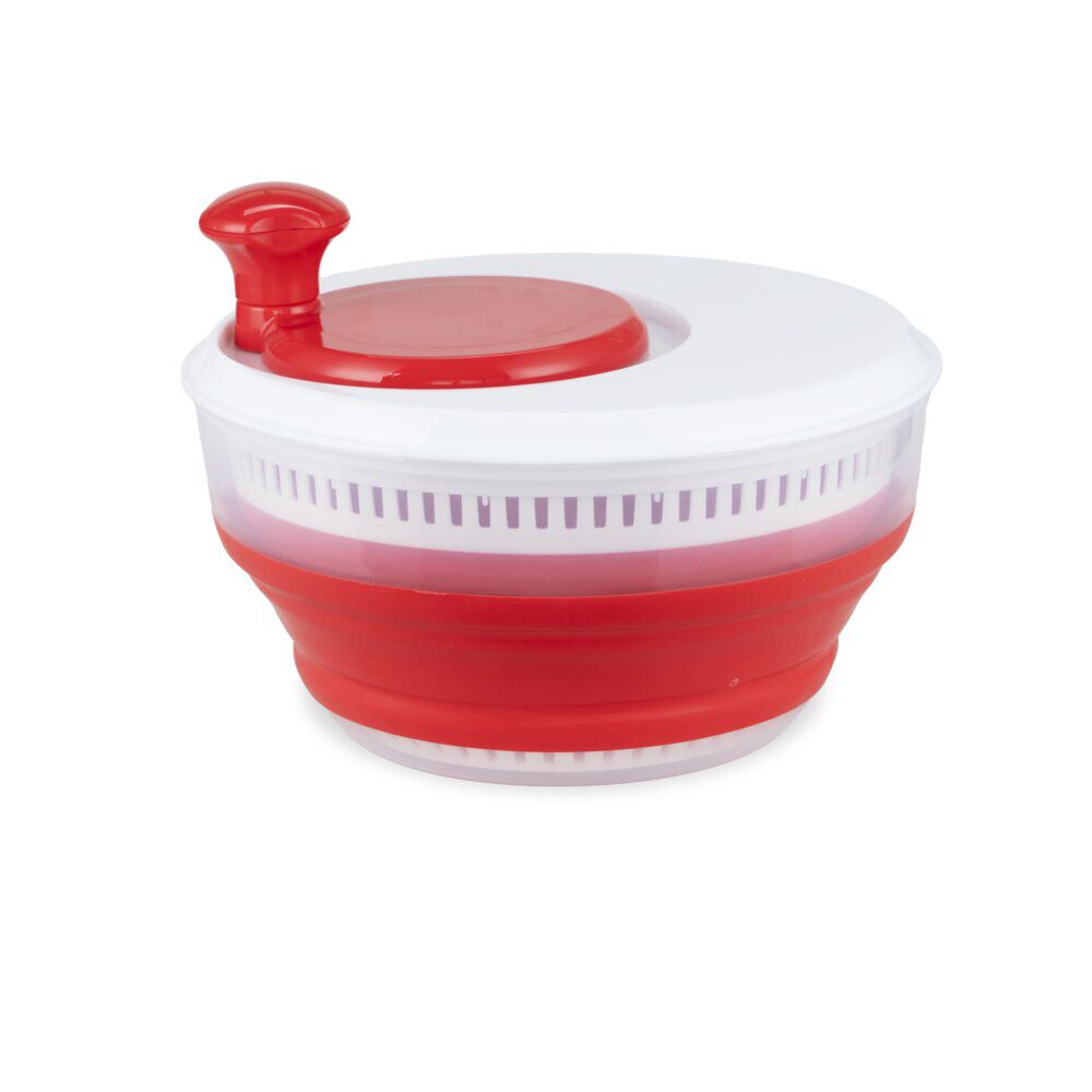 Essoreuse pliable rétractable plastique rouge et blanc Ø24,5xH19cm