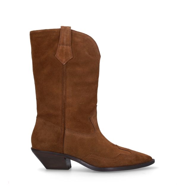 Cognac suède cowboylaarzen