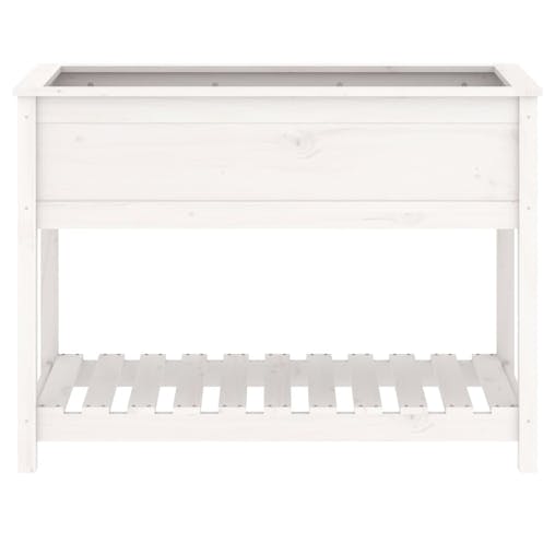 NNEVL Planter with Shelf White 111.5x54x81 cm Solid Wood Pine