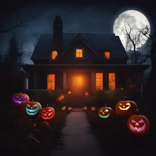 NNETM 4pcs Spooky Pumpkin LED Lights