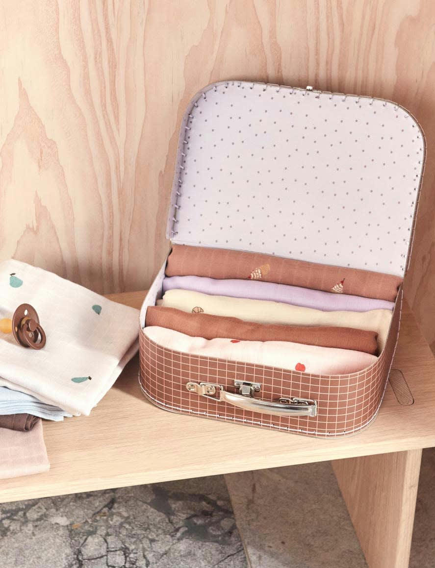 YUMMY - Lot de 2 serviettes marron en coton organique h70x70cm