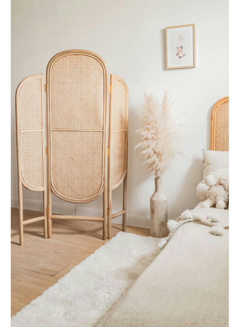 JACK - Paravent triptyque en cannage naturel