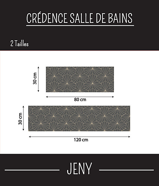 Crédence salle de bain JENY 120 cm 30 cm Ma Nouvelle Déco