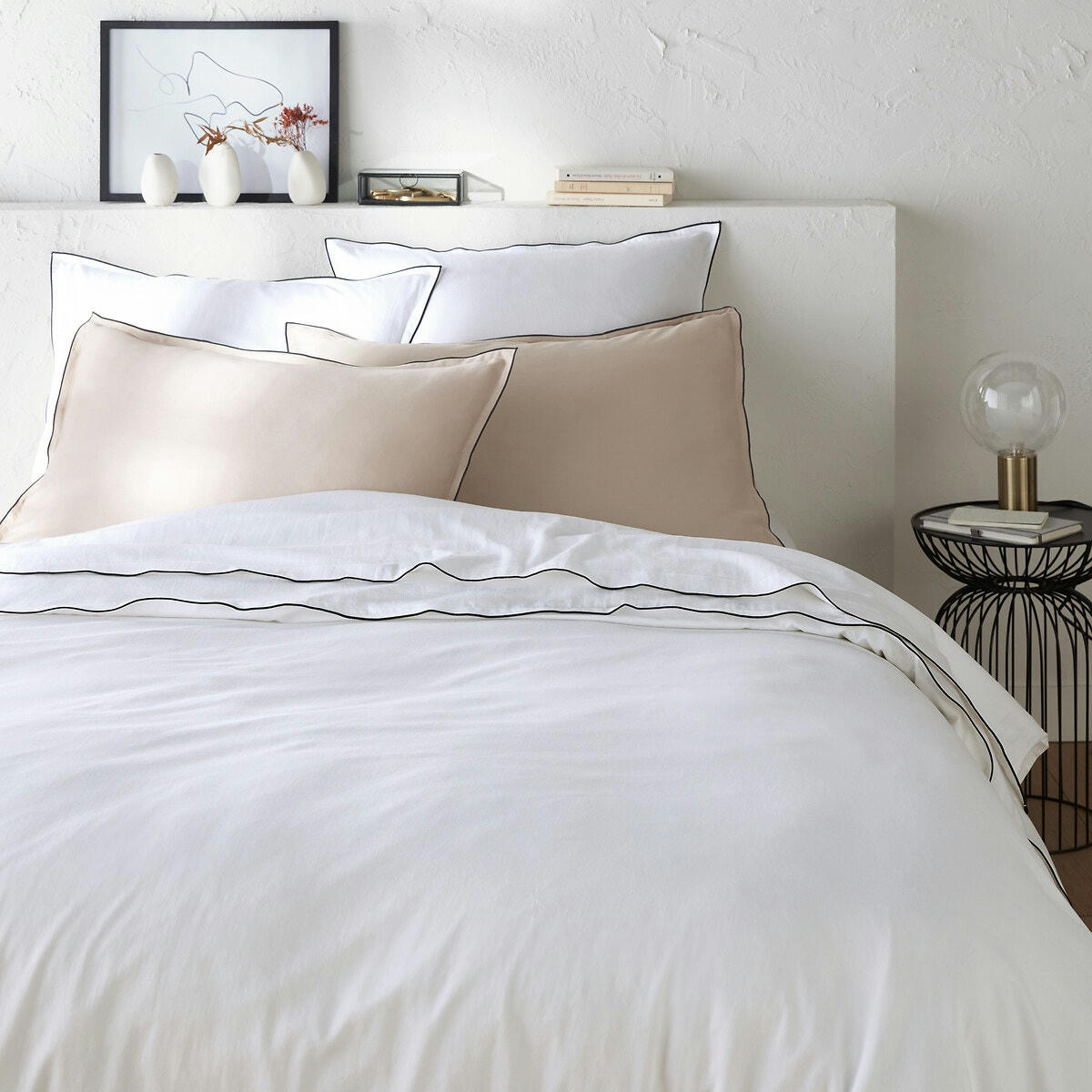 Housse de couette satin de coton lavé, Victor uni