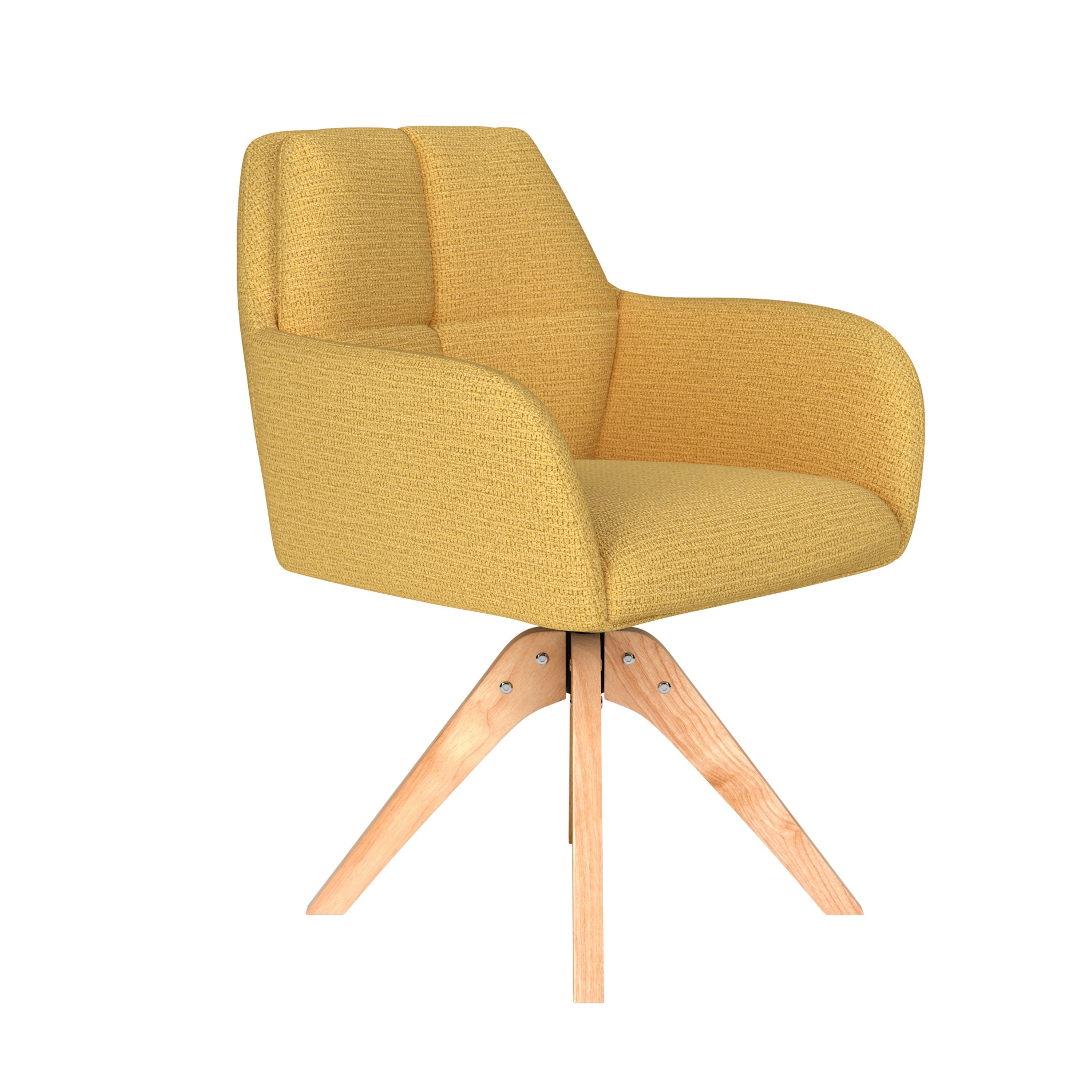 Housecraft Living Pete Eetkamerstoel Draaibaar Hout Okergeel