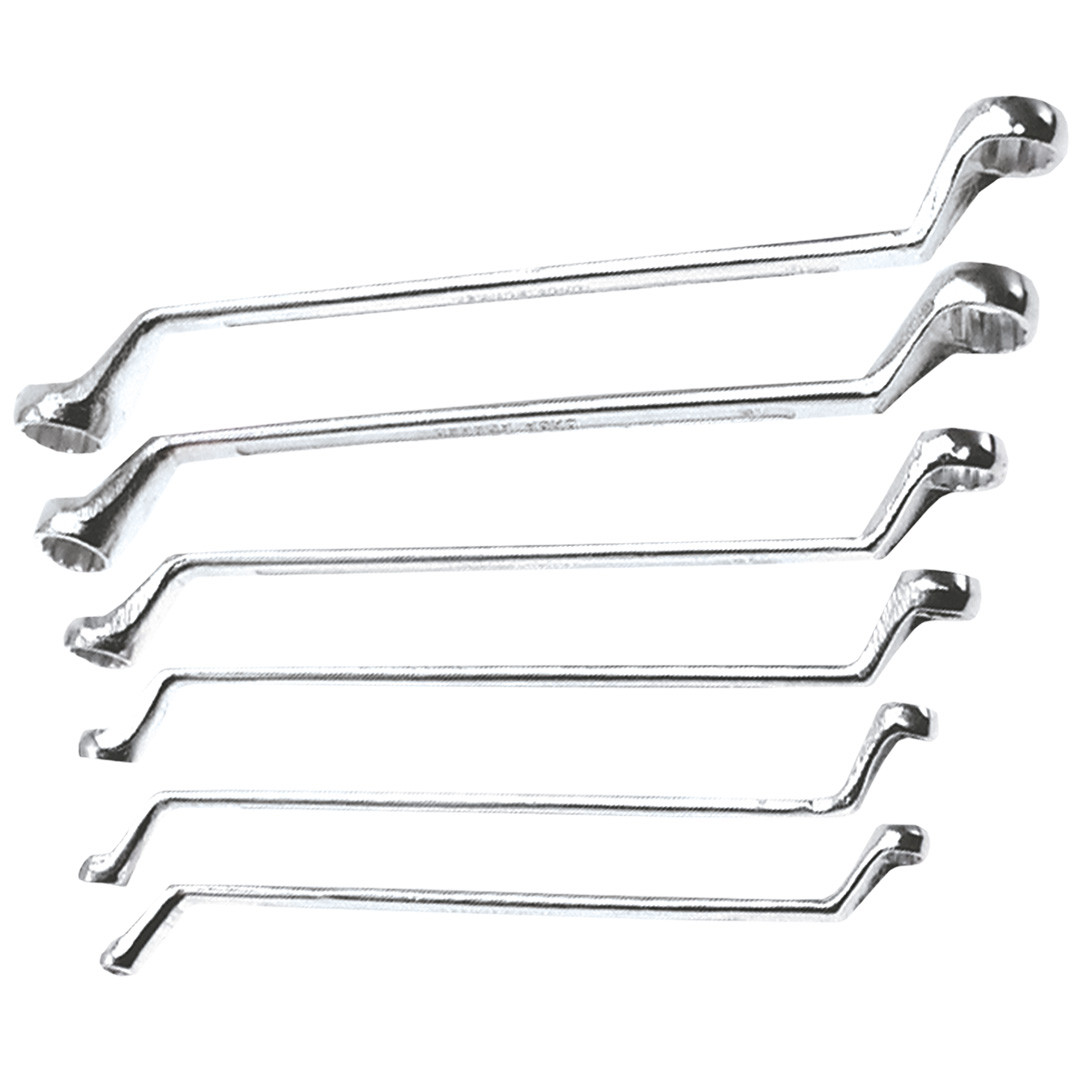 Klucze oczkowe odgięte 6-17 6 szt TOP TOOLS 35D455
