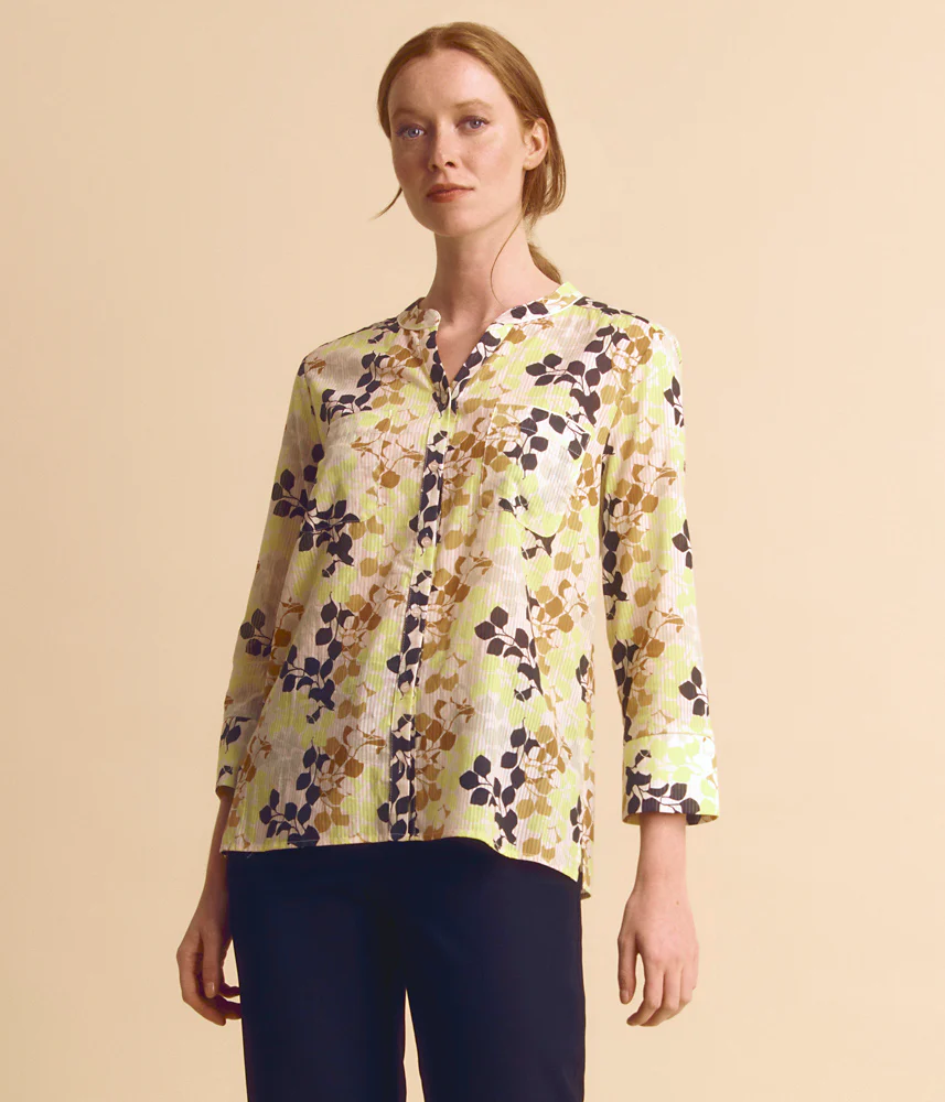 Chemise imprimée en voile de coton CAMPANULE-BIS85/85253/841