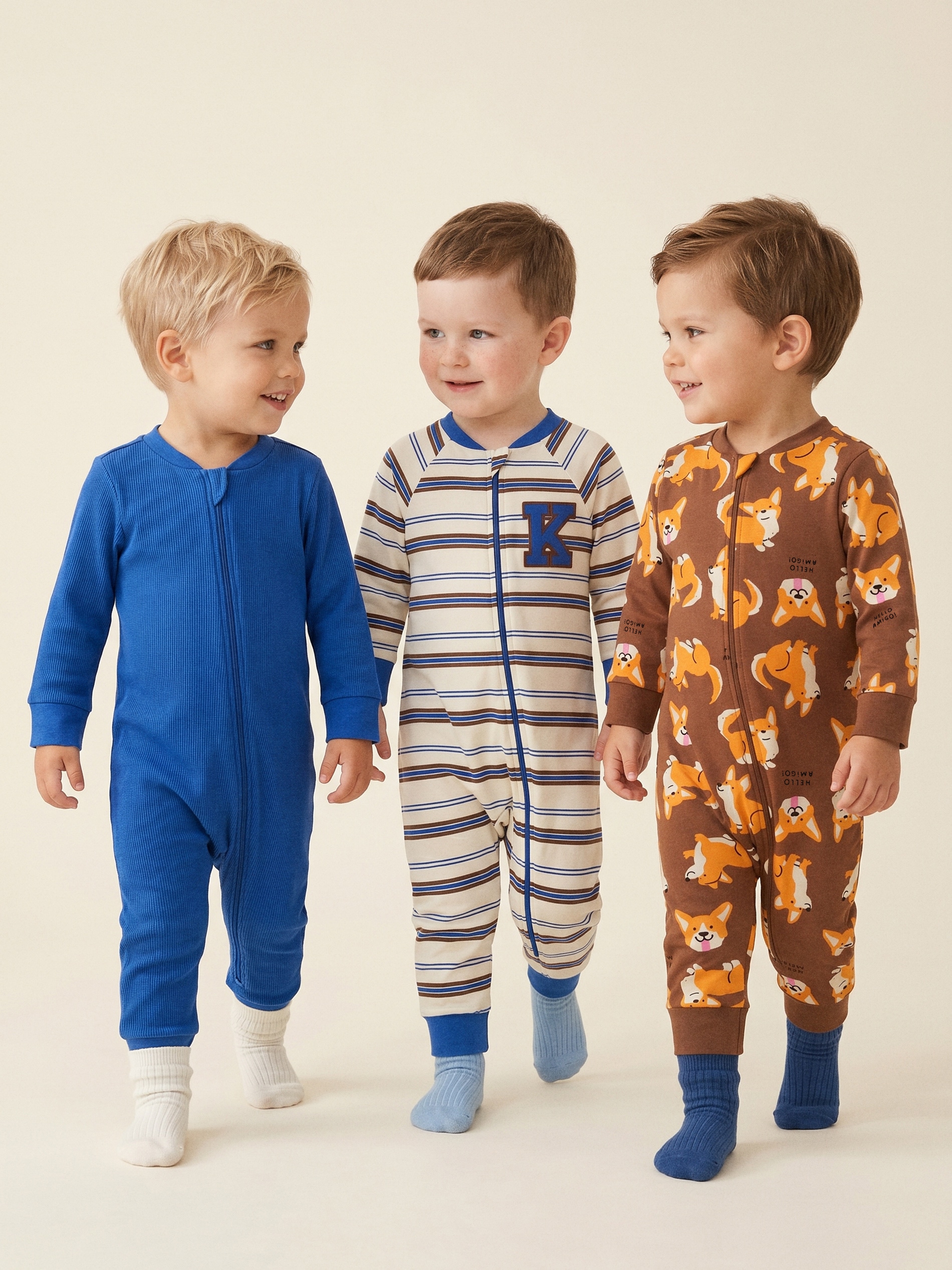 Bawełniany pajacyk z nadrukiem 3 pack