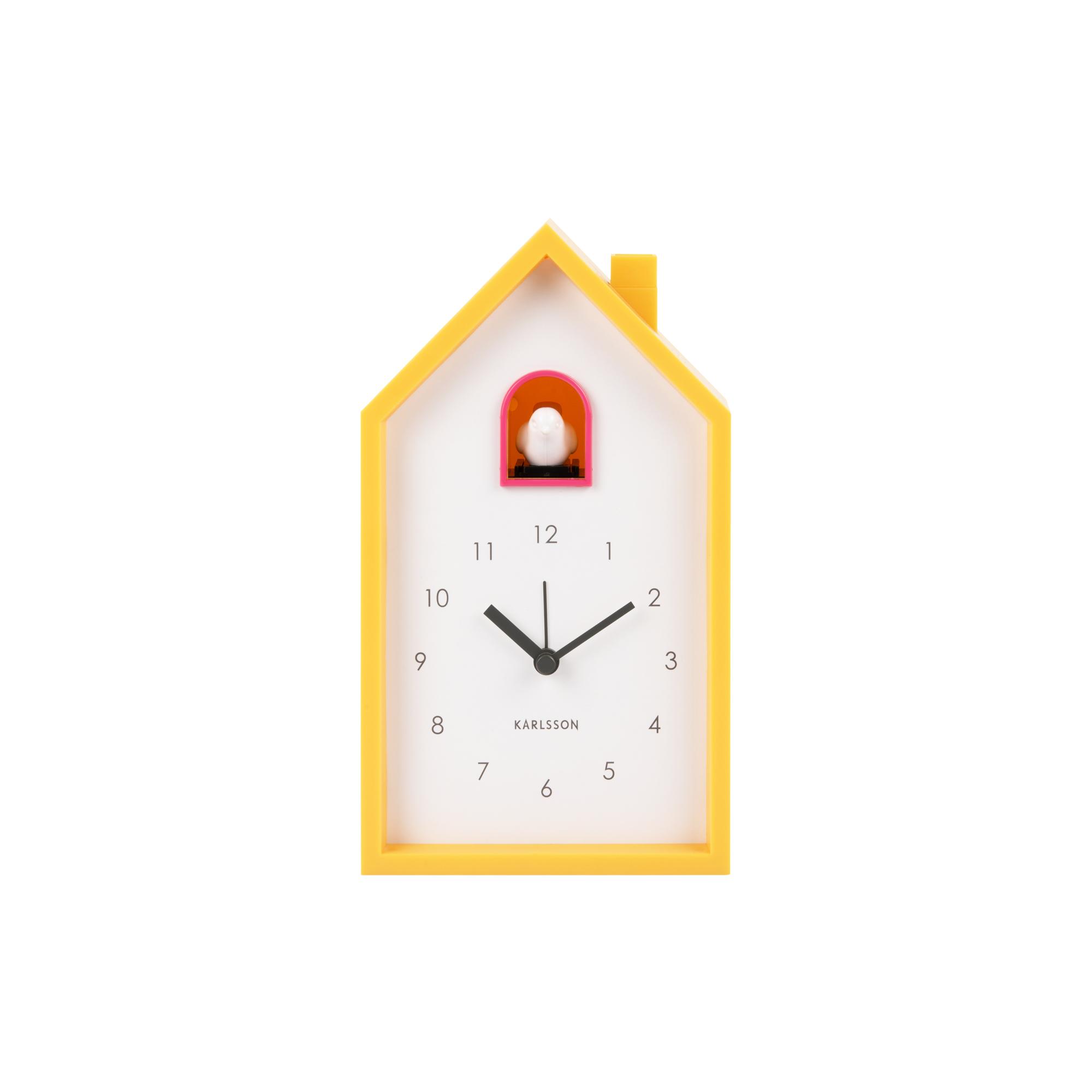 Karlsson wekker Modern Cuckoo - geel - 6x12x20cm