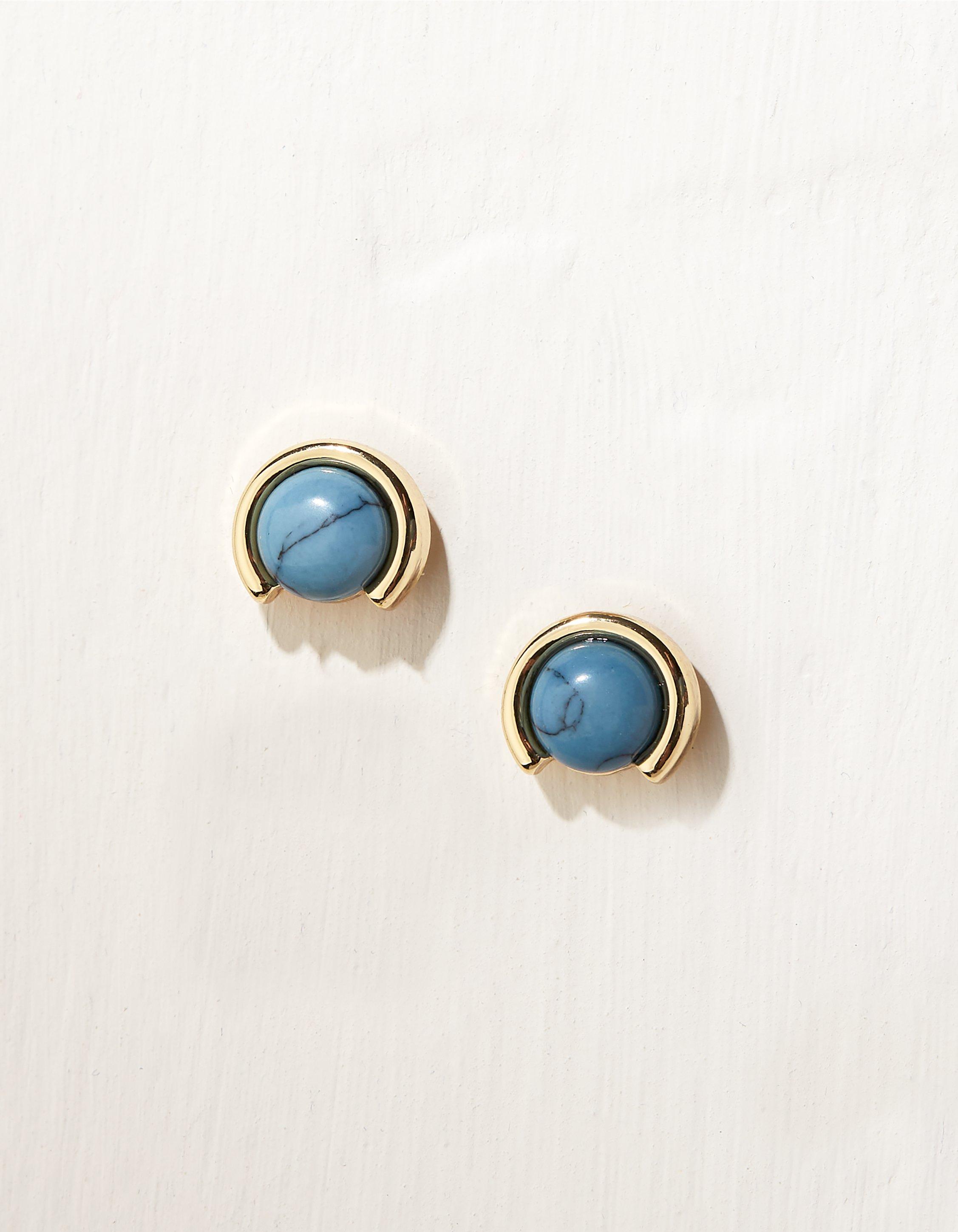 Stone Stud Earrings