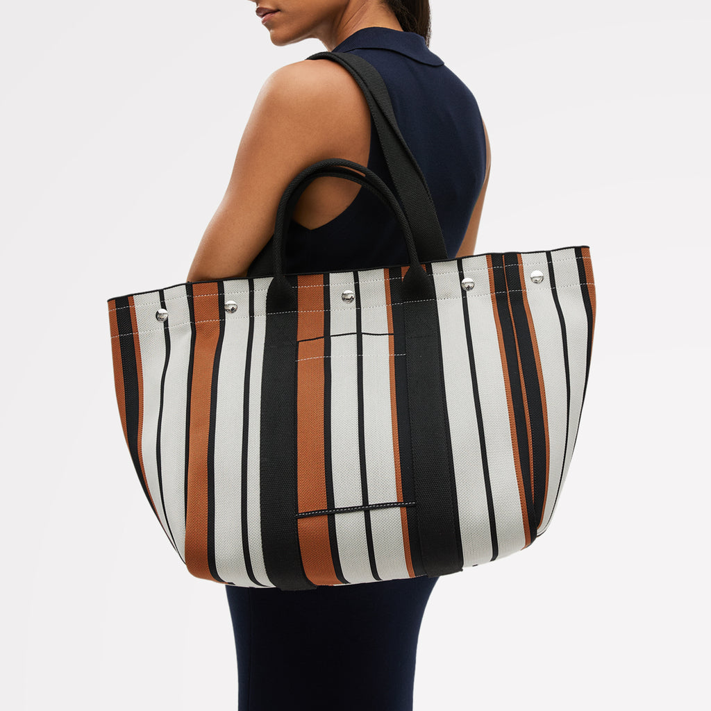 Hadleigh Place - Stripe - Large Open Top Tote